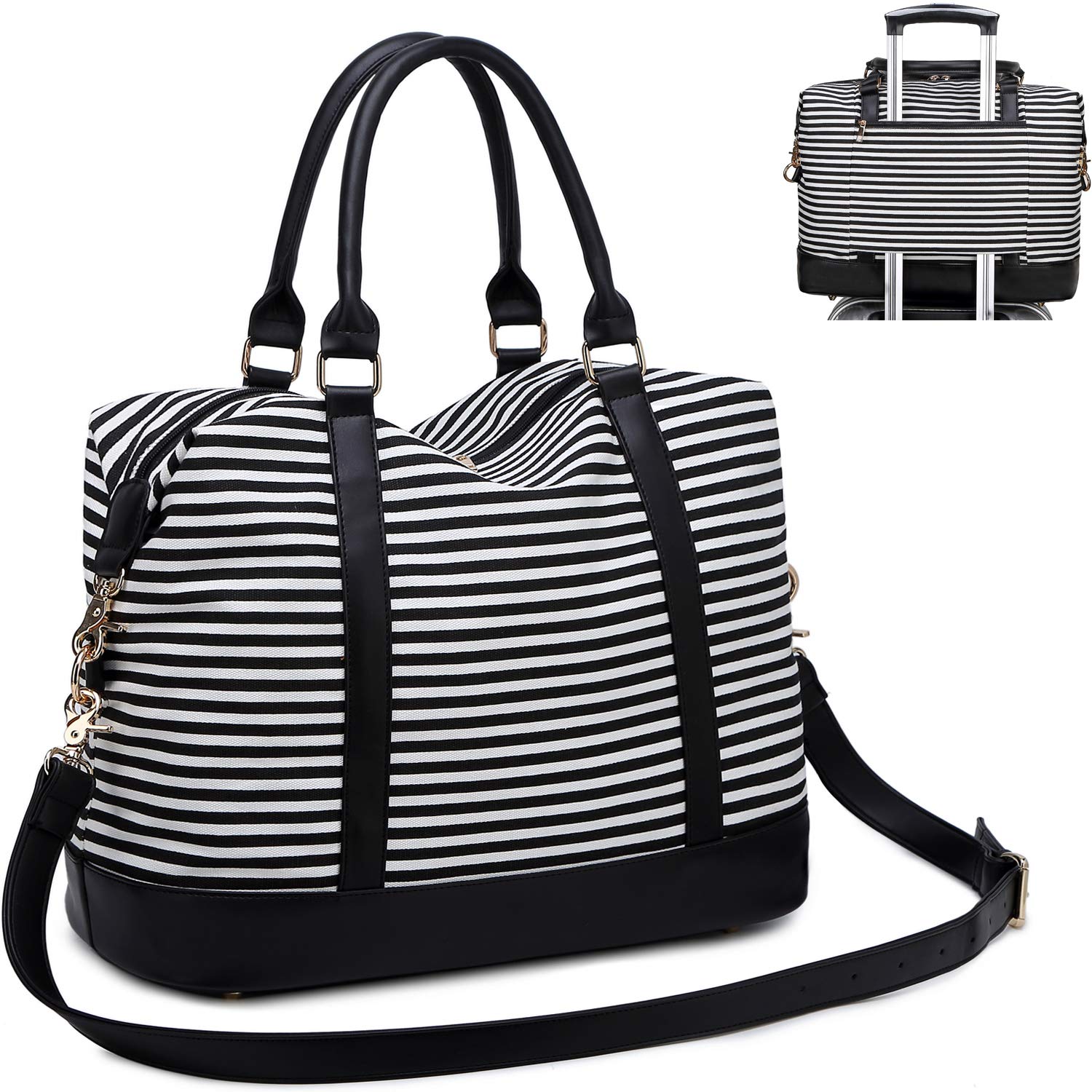 CAMTOP Women's Canvas Travel Bag - Durable Weekend Overnight Carry On Luggage for Ladies - Perfect for Business Trips, Vacation & Gym Use