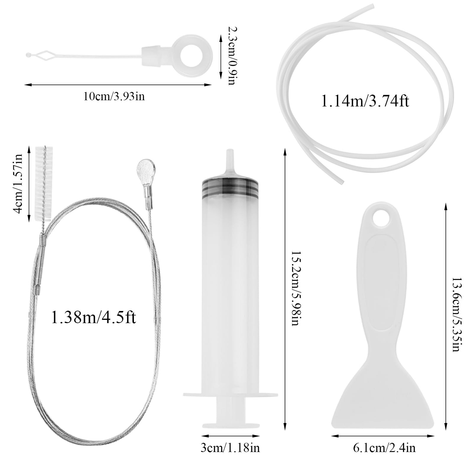 Vaktop 5-Piece Refrigerator Drain Cleaning Kit - Reusable Fridge Drain Hole Brush & Pipe Cleaner Tool Set for Efficient Refrigerator Maintenance - Perfect for Kitchen Appliance Cleaning & Drain Unclogging