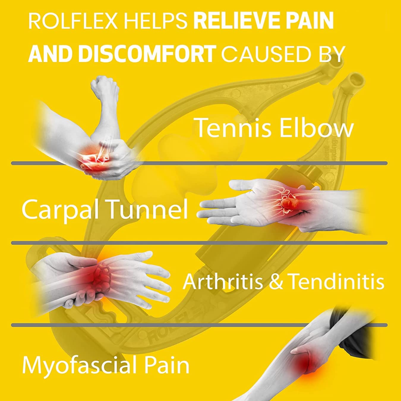 Deep Tissue Arm & Leg Massager Roller for Muscle Pain Relief - Targets Golfer’s Elbow, Tennis Elbow & Carpal Tunnel - Reduce Inflammation & Speed Recovery - Perfect for Athletes, Office Workers & Post-Workout Recovery