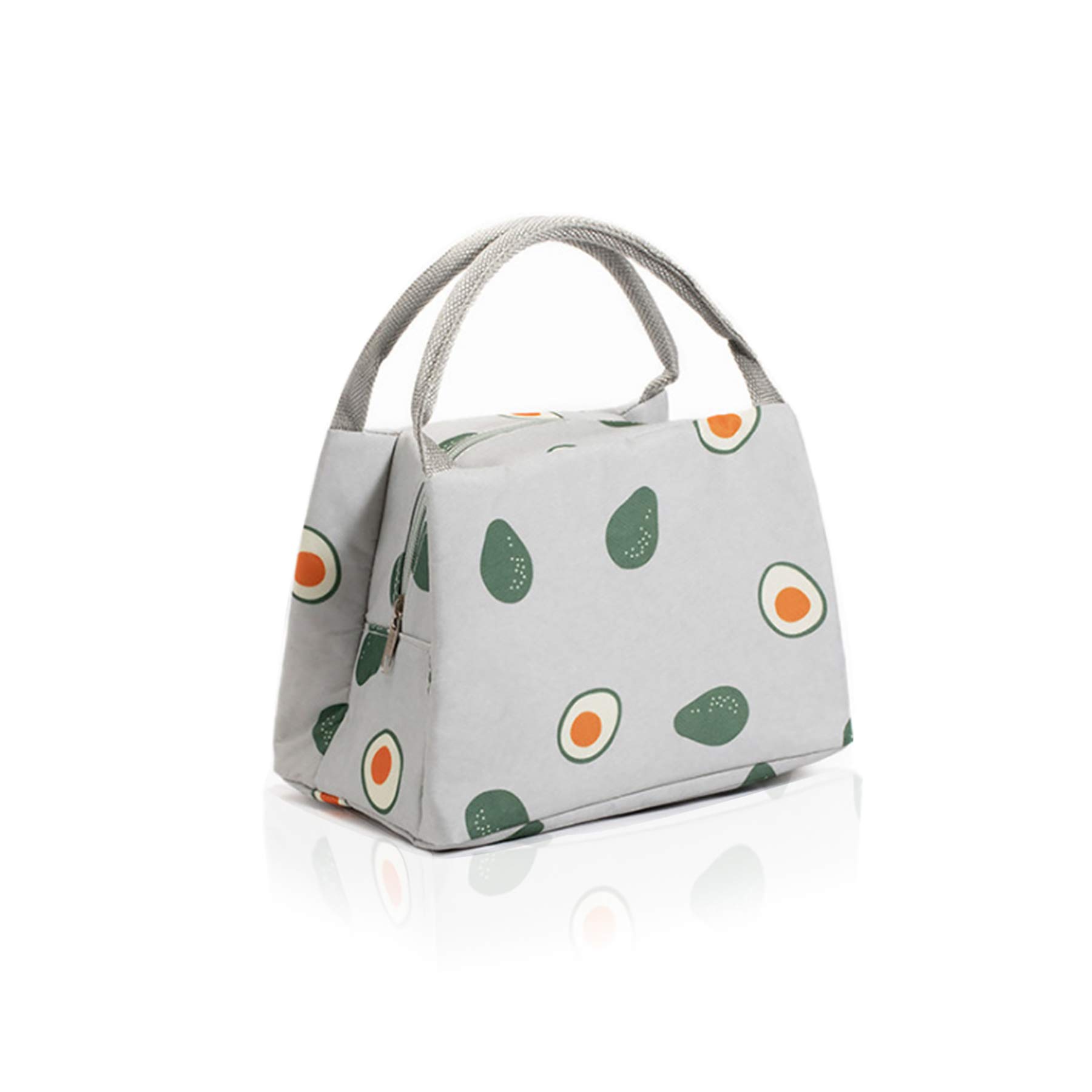 Insulated Lunch Bag for Women & Men - Durable Waterproof Reusable Lunch Box with Soft Liner, Modern Fruit Pattern Design (Avocado) | Perfect for Office, School, Picnics & Outdoor Activities