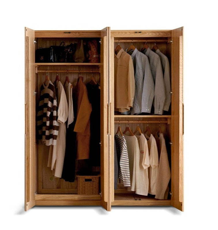 Solid Oak Wood Wardrobe - Premium Quality, Spacious Storage for Bedroom, Closet & Home Organization