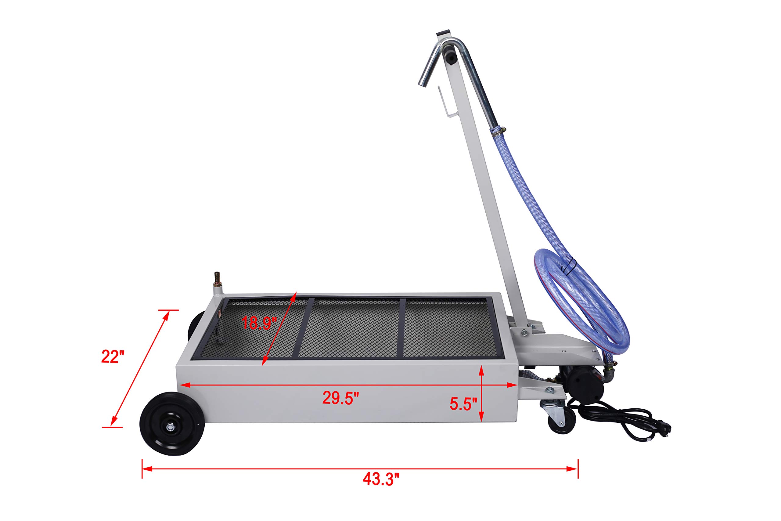 15-Gallon Oil Drain Pan with Electric Pump - Low Profile Portable Oil Drainer for Trucks, SUVs & Cars - Includes 7' Hose & Dolly for Easy Oil Changes - Perfect for DIY Auto Maintenance & Garage Use