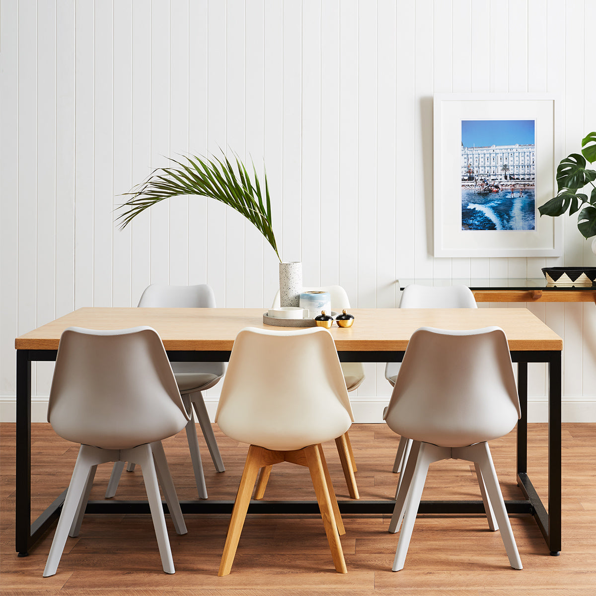 Modern Jaden Dining Chairs Set of 2 - Mid-Century Wooden Kitchen Chairs with Upholstered Seat - Perfect for Dining Room, Kitchen, Breakfast Nook & Small Spaces
