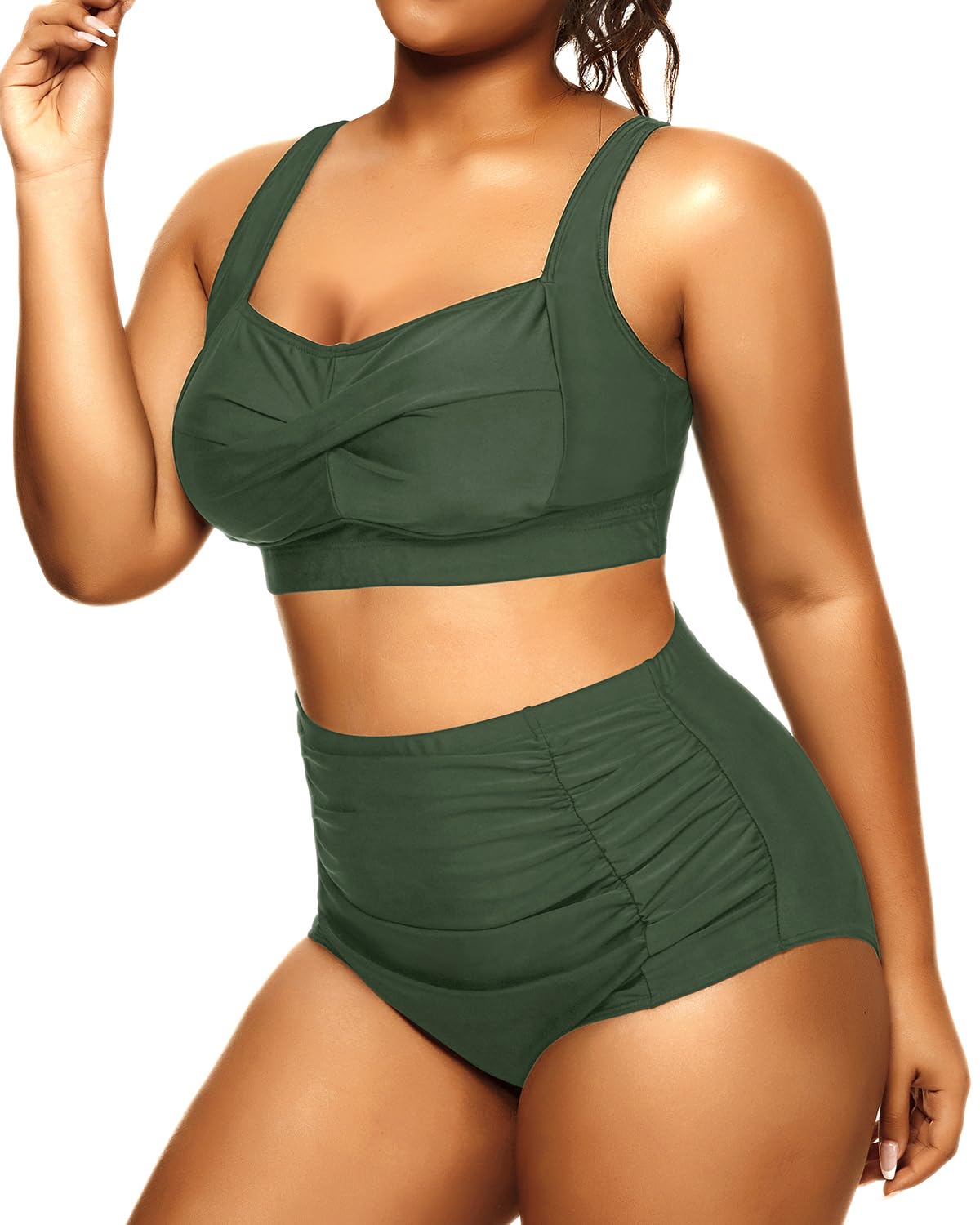 Daci Women's Plus Size Bikini Sets - High Waisted Two-Piece Swimsuits with Tummy Control for Beach Vacation & Summer Pool Party