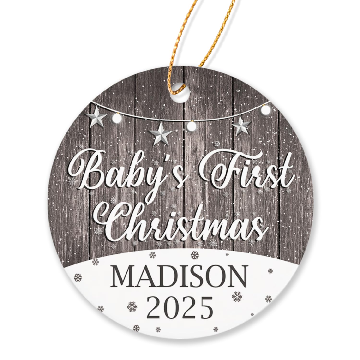 Personalized Baby's First Christmas Ornament 2025 - Custom Name Keepsake for Newborn Boys & Girls - Perfect First Christmas Tree Decoration & Newborn Gift for Holiday Celebrations