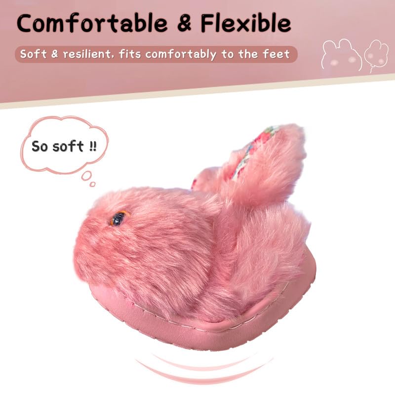 **Soft Plush Bunny Slippers for Toddlers - Anti-Slip Indoor/Outdoor Winter Slippers for Girls & Boys | Cozy & Warm Kids House Shoes for Playtime & Lounging**