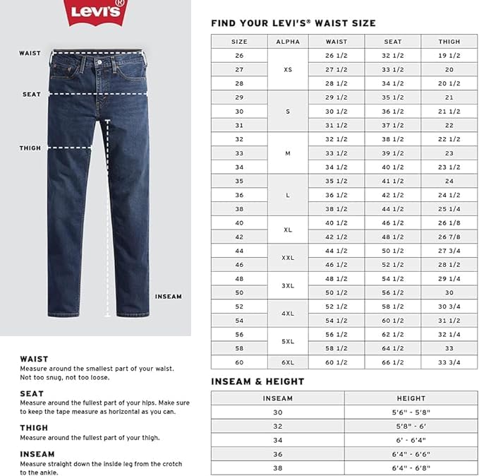 Levi's Men's 501 Original Fit Jeans for Men - Classic Straight Leg Denim Pants for Casual Wear, Work & Everyday Style