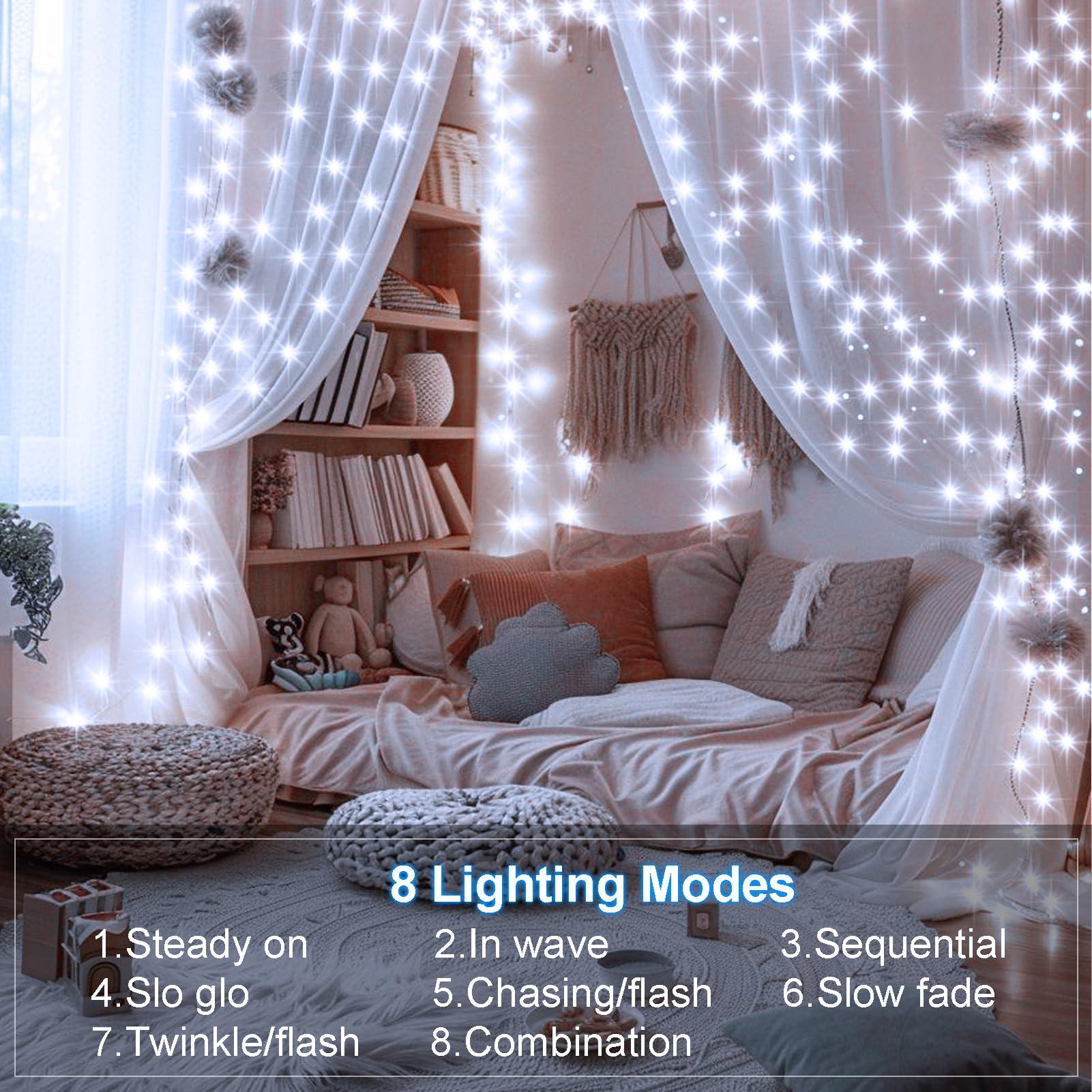 2 Pack 33Ft 100 LED Fairy String Lights Plug in - 8 Modes Timer Dimmable IP68 Waterproof Micro Starry Twinkle Lights for Outdoor, Bedroom, Garden, Christmas, Party & Home Decor (Cool White) - Perfect for Romantic Nights, Holiday Lighting & Backyard Ambiance
