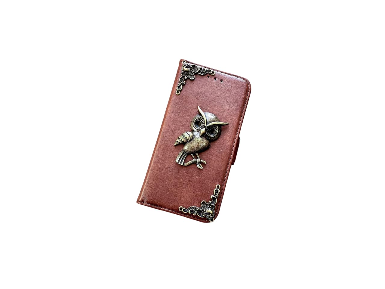 Gothic Owl Leather Wallet Phone Case for iPhone X XS XR 11 12 13 14 15 Pro Max & Galaxy S24 S23 S22 S21 S20 Ultra Note 20 10 Plus - RFID Blocking, Card Holder, Protective Cover - Perfect for Travel, Work & Everyday Use