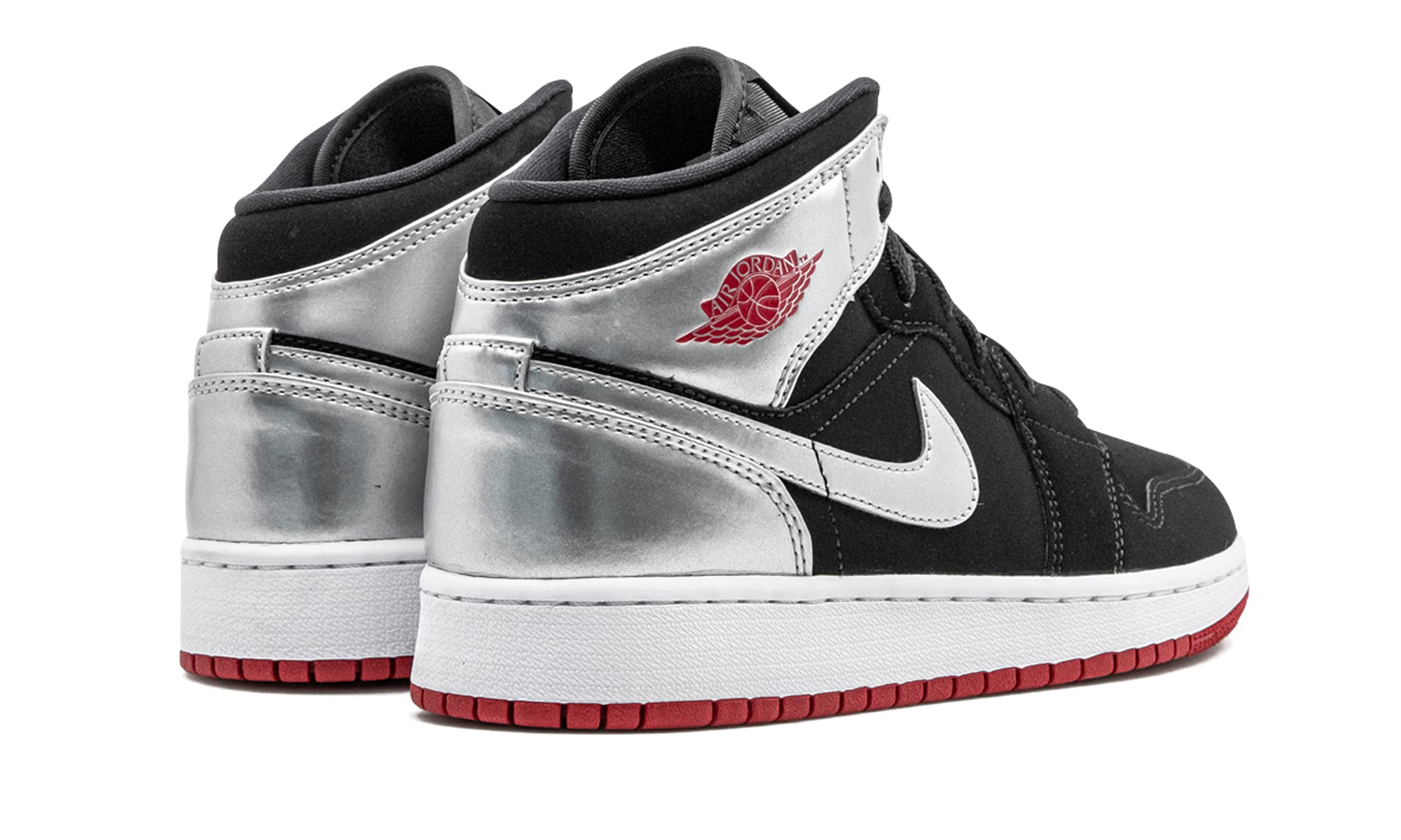 Nike Air Jordan 1 Mid GS Boys' Basketball Shoes - Size 4Y - Black/White/Gym Red - Perfect for School, Sports & Casual Wear