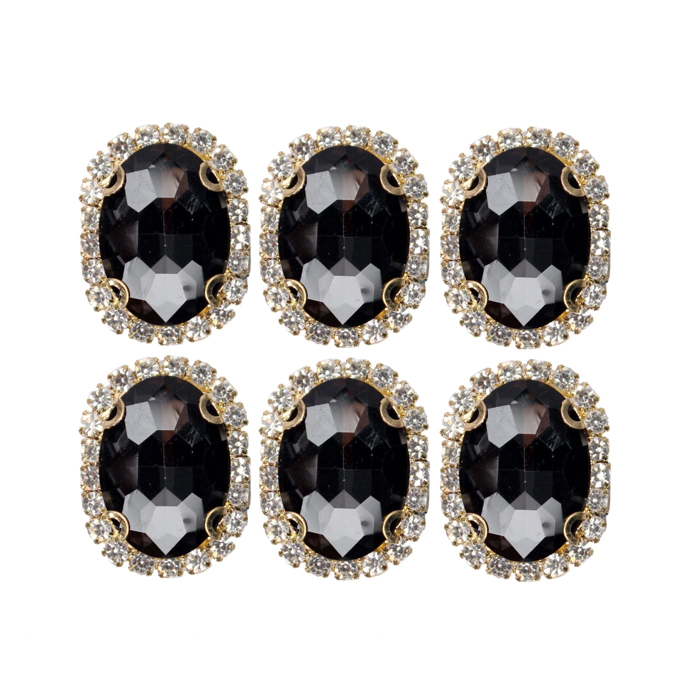 Majik Rhinestone Hair Clips - Sparkling Hair Accessories for Women & Girls - Black (M5) - Perfect for Parties, Weddings & Special Occasions