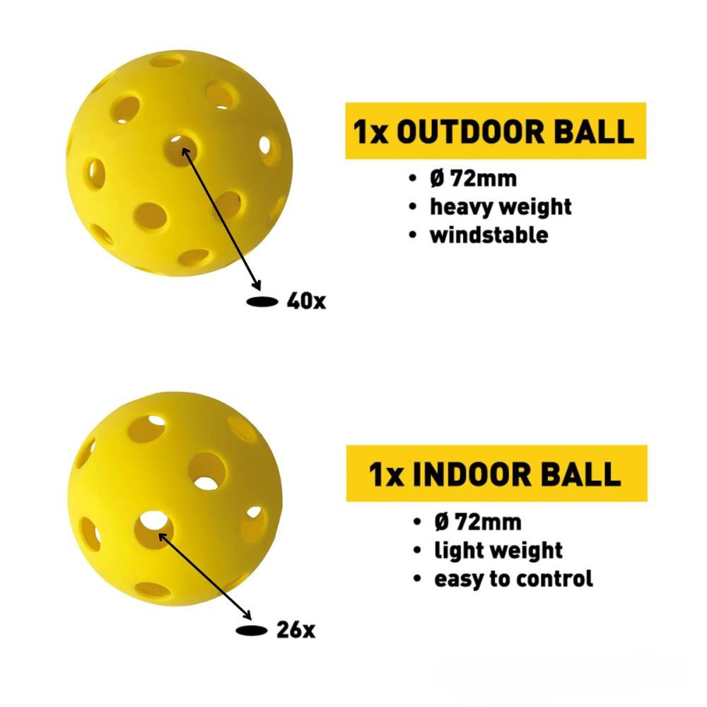 Premium Schildkrot Pickleball Set - 4 Paddles, 4 Balls, 1 Carry Bag - Outdoor & Indoor Sports Equipment for Adults & Kids - Perfect for Backyard, Park, and Gym Games