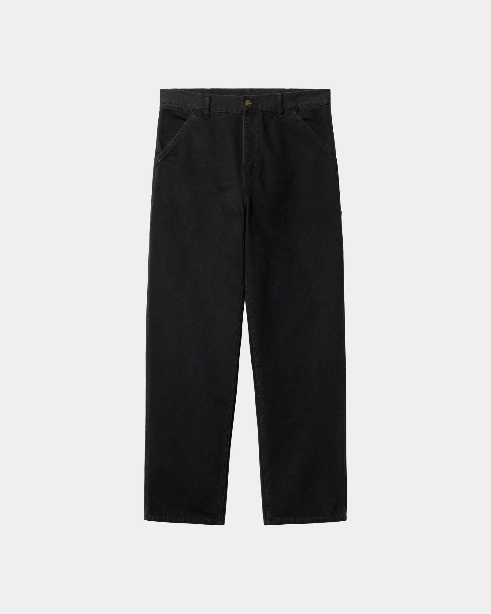 Men's Single Knee Work Pants - Black Aged Canvas for Construction & Outdoor Work | Durable Utility Pants for Carpenters, Mechanics & DIY Projects