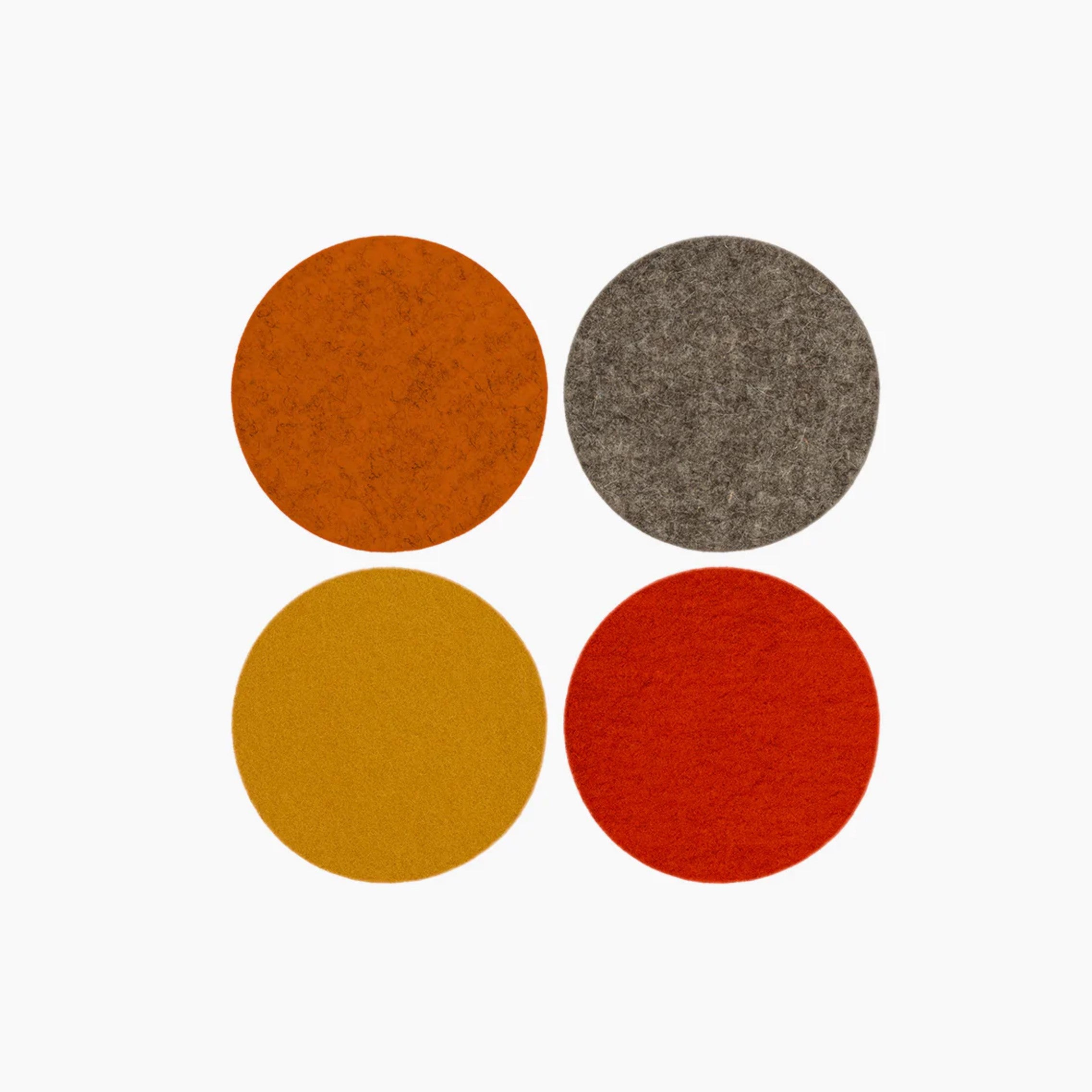 Premium Merino Wool Felt Coasters Set of 4 - Natural Flame Design - Absorbent Drink Protectors for Beer, Wine & Coffee - Perfect for Home Bar, Kitchen & Dining Table Decor