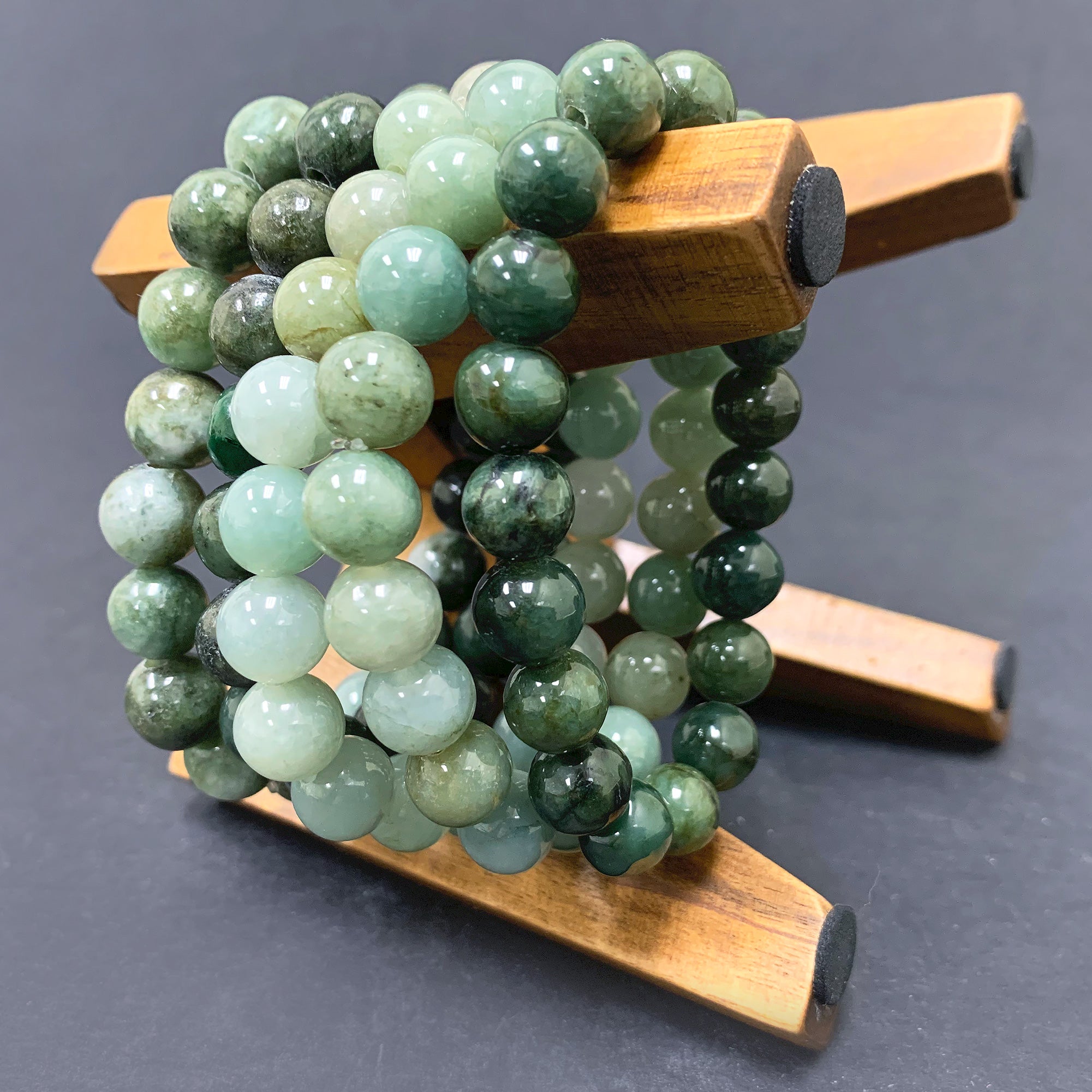 10mm Natural Jade Gemstone Round Bead Stretch Bracelet - Handmade Adjustable Unisex Jewelry for Meditation, Yoga & Spiritual Healing