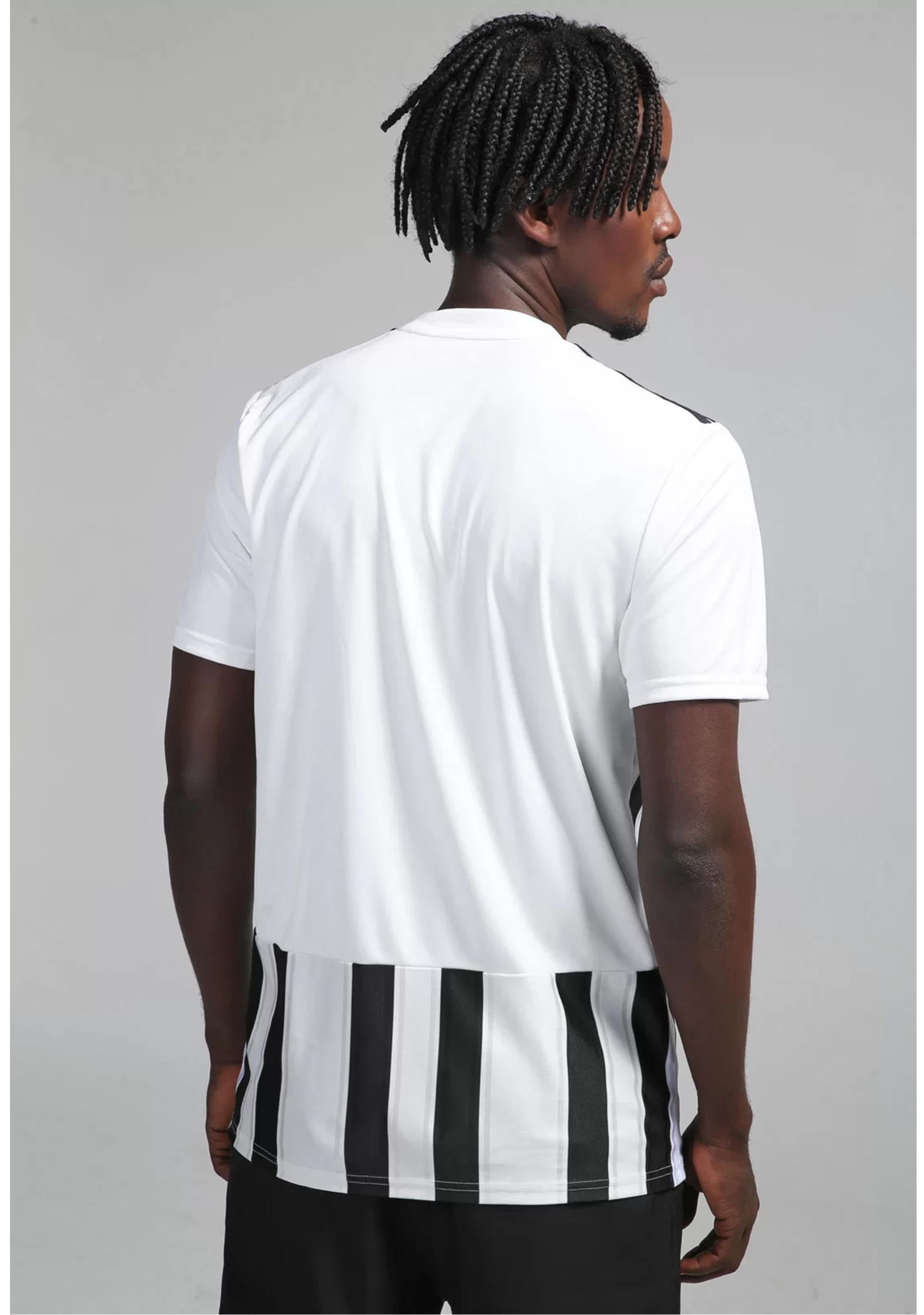 Adidas Men's Striped 21 Soccer Jersey - White & Black - Breathable Performance Shirt for Training & Match Play