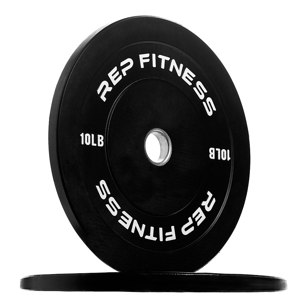 10 lb Pair of Durable Rep Bumper Plates - Olympic Weight Plates for CrossFit, Strength Training & Home Gym Workouts - Perfect for Deadlifts, Squats & Functional Fitness Exercises