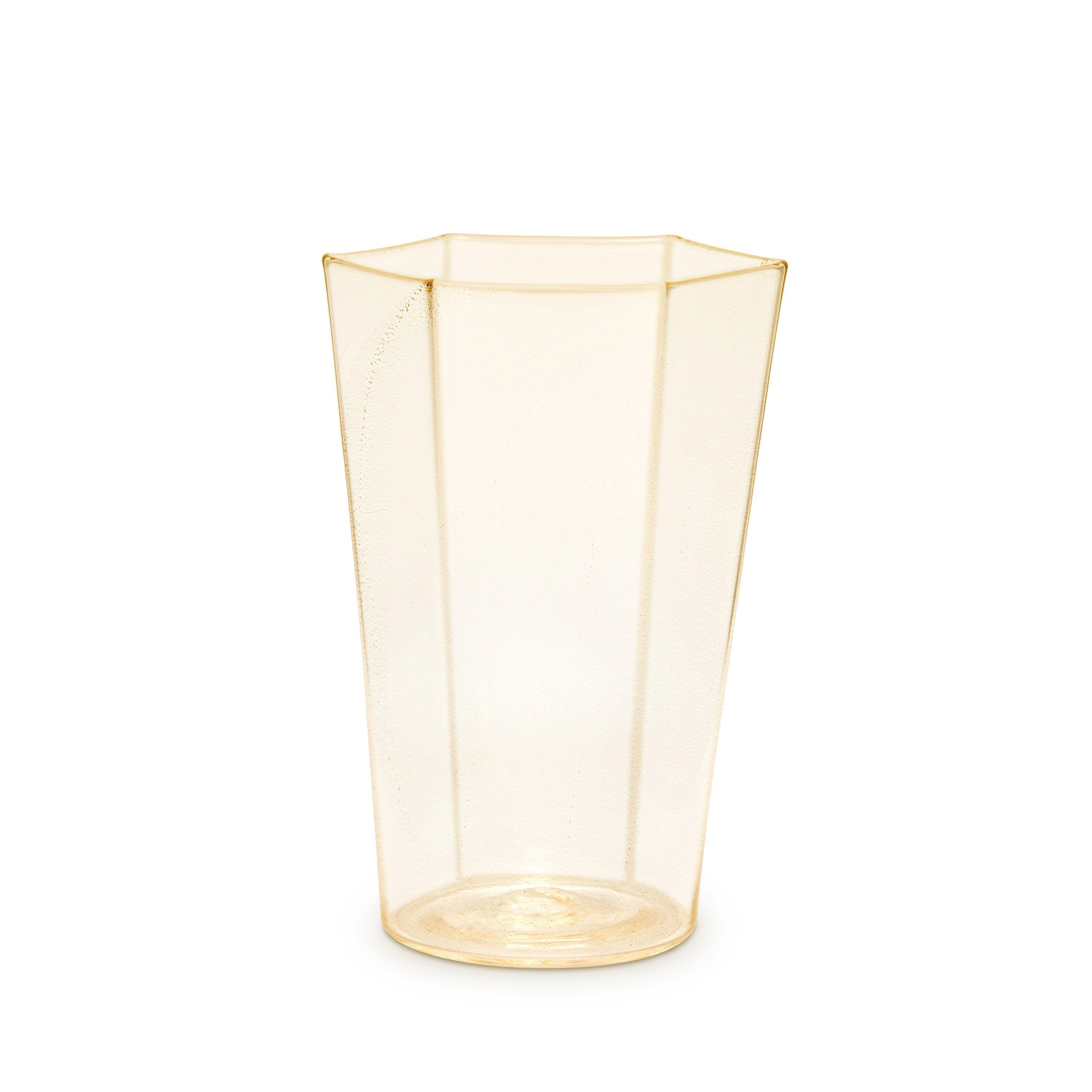 Hexagonal Water Glass with Gold Accents - Elegant Drinking Cup for Wine, Cocktails & Home Decor - Perfect for Parties, Weddings & Gifts