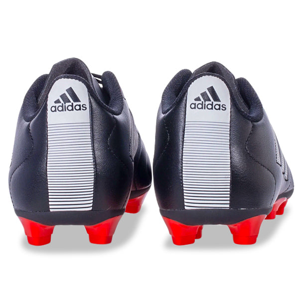 Adidas Goletto VIII Firm Ground Soccer Cleats for Men - Black/White/Red - Lightweight Football Shoes for Outdoor Matches & Training Sessions