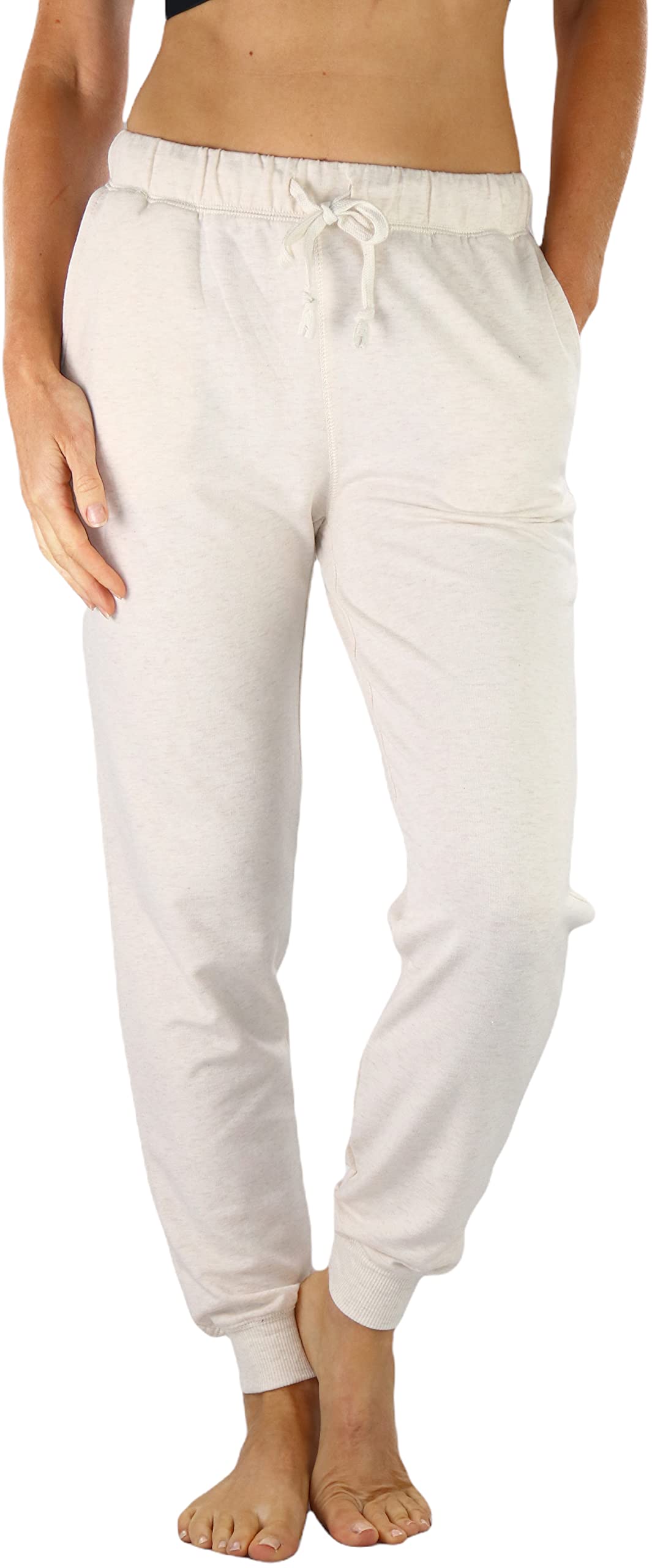 ToBeInStyle Women's Soft Cozy Cotton Blend Sweatpants with Drawstring Waist - Comfortable Lounge Pants for Yoga, Running & Relaxing at Home