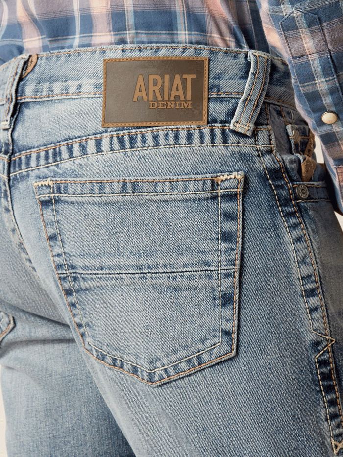 Ariat Men's M8 Modern Stretch Grizzly Slim Fit Jeans - Comfortable Denim Pants for Work, Casual Wear & Outdoor Activities