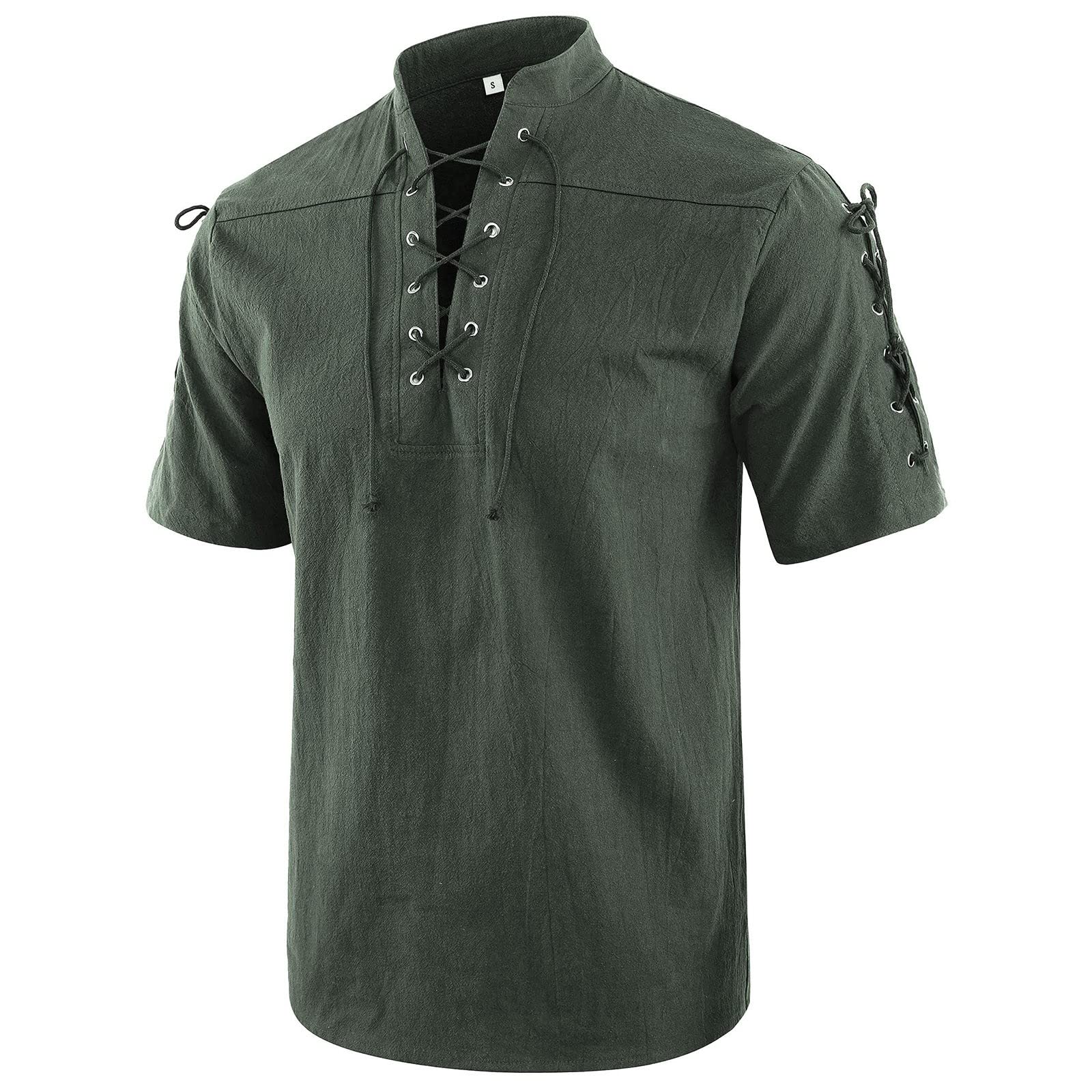Febecool Men's Pirate Shirt - Steampunk Vintage Gothic Shirt for Men - England Inspired Costume for Renaissance Fairs, Halloween & Cosplay
