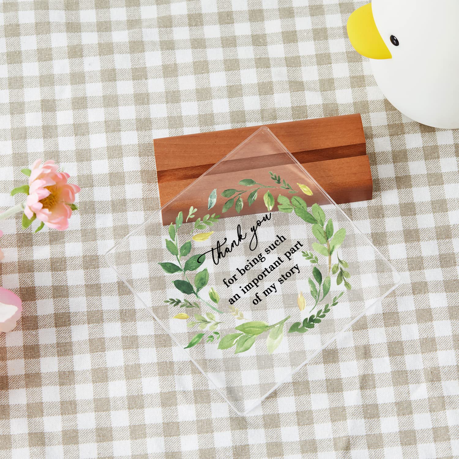 Rainbow Acrylic Teacher Plaque with Wooden Stand - Perfect Thank You Gift for Women Teachers on Teacher's Day