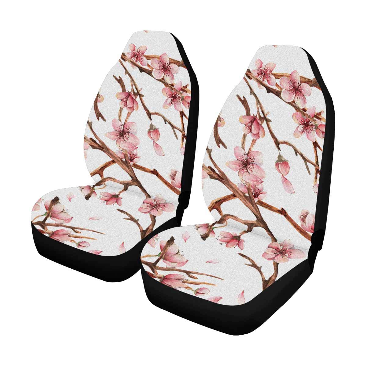 Custom Cherry Blossom Car Seat Covers - Universal Fit for Cars, Trucks, SUVs & Vans | Waterproof & Non-Slip Front Seat Protectors | Perfect for Daily Commute, Road Trips & Car Interior Protection