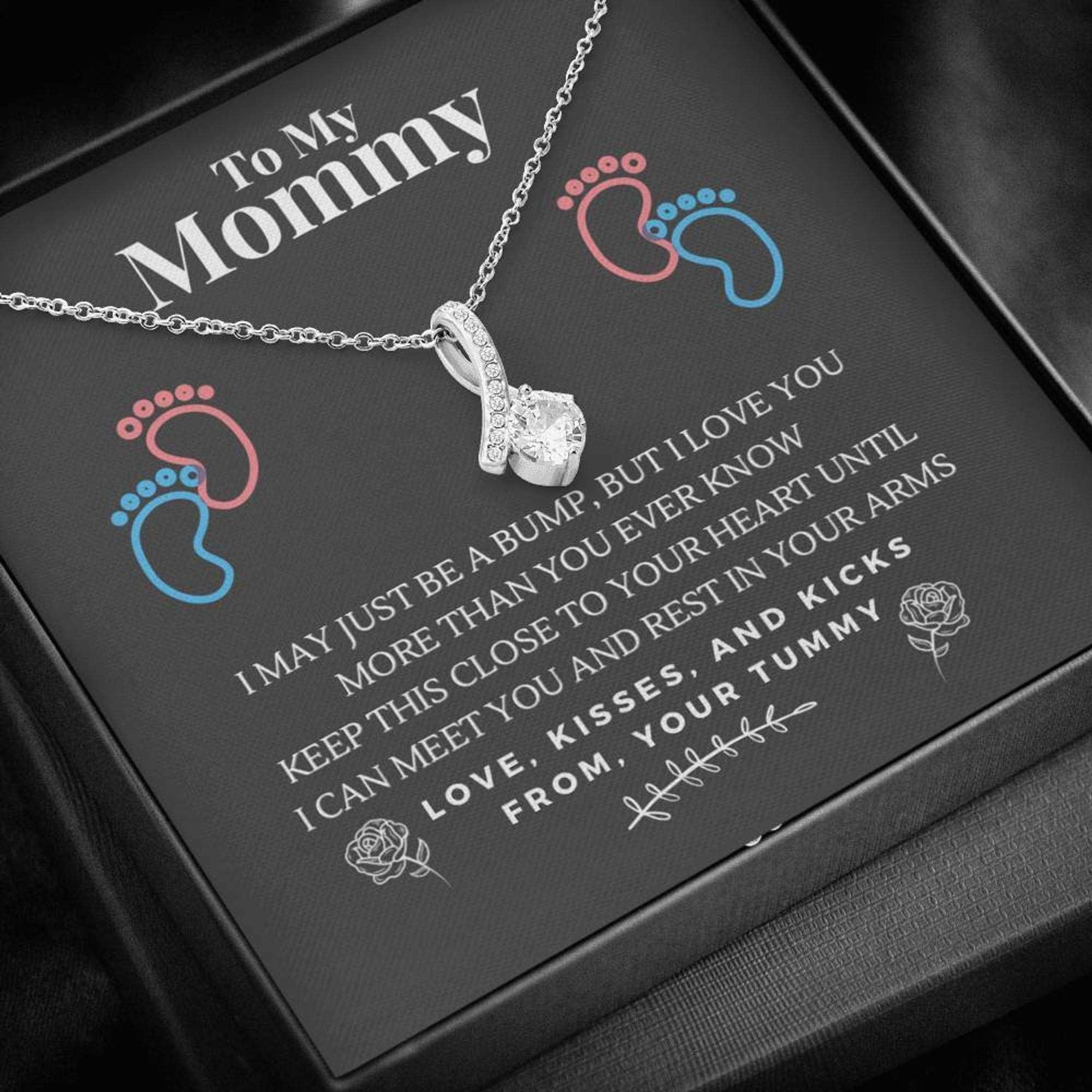 Luxury New Mommy Necklace - Baby Bump & First Time Mom Jewelry Gift, Elegant Pregnancy Keepsake for Christmas, Birthday, or Special Occasions, Perfect for New Moms to Celebrate Motherhood