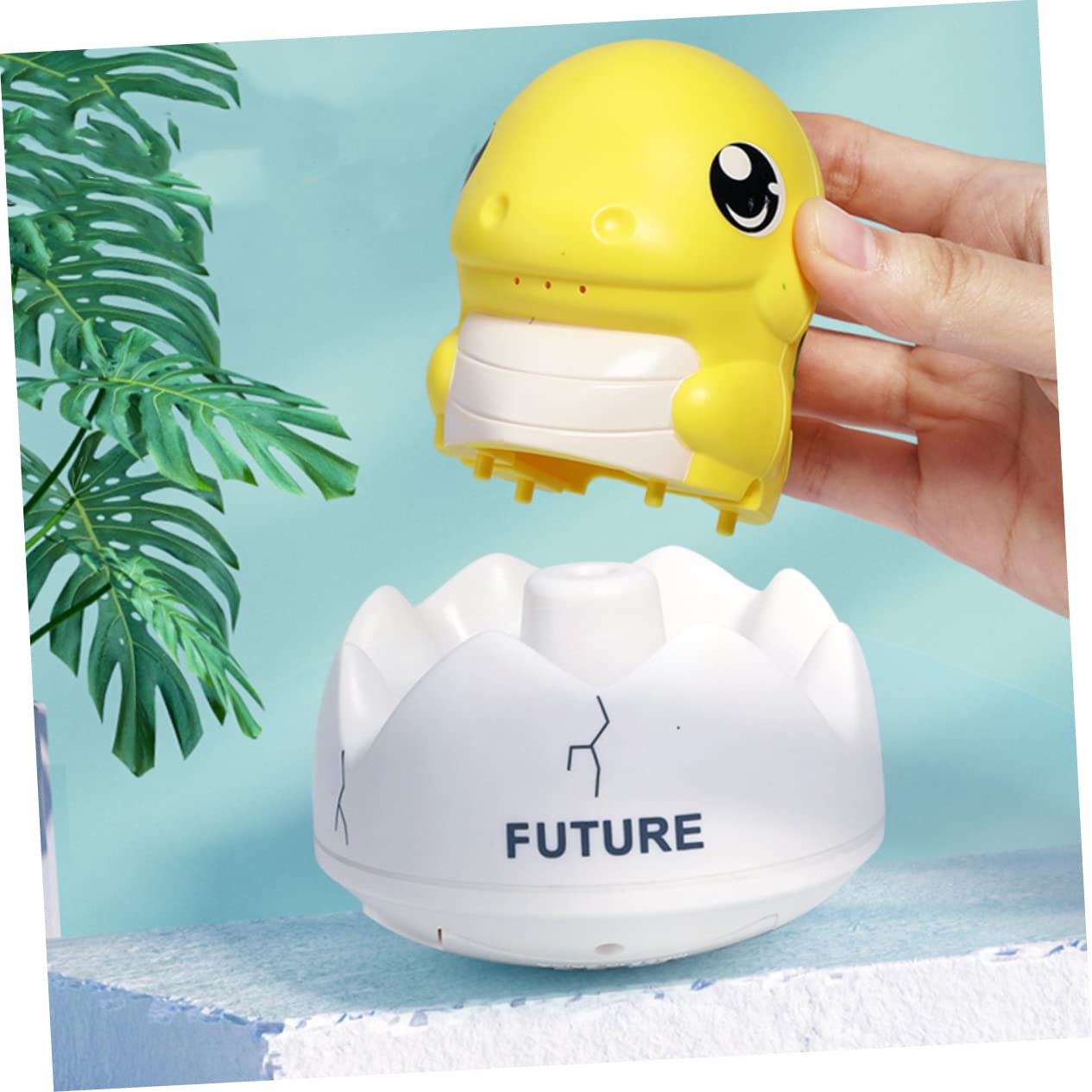 UPKOCH 4 Pack Dinosaur Bath Toys for Kids - 1200mAh Battery Powered Floating Bathtub Toys (Yellow) - Fun Bath Time & Pool Play for Toddlers