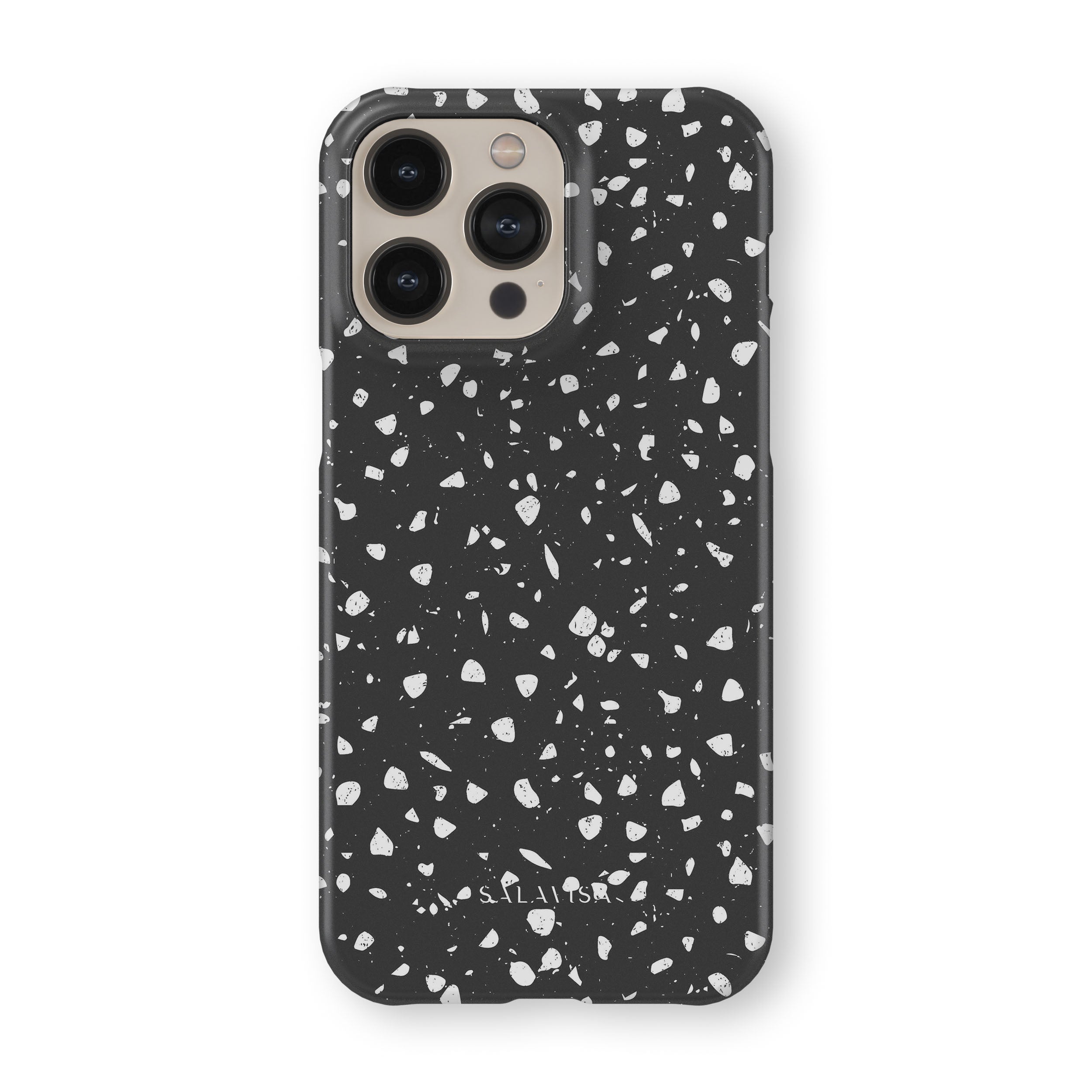 Black Coffee Terrazzo Pattern Shockproof Phone Case - Durable Protective Cover for iPhone & Android - Perfect for Daily Use, Travel & Outdoor Activities