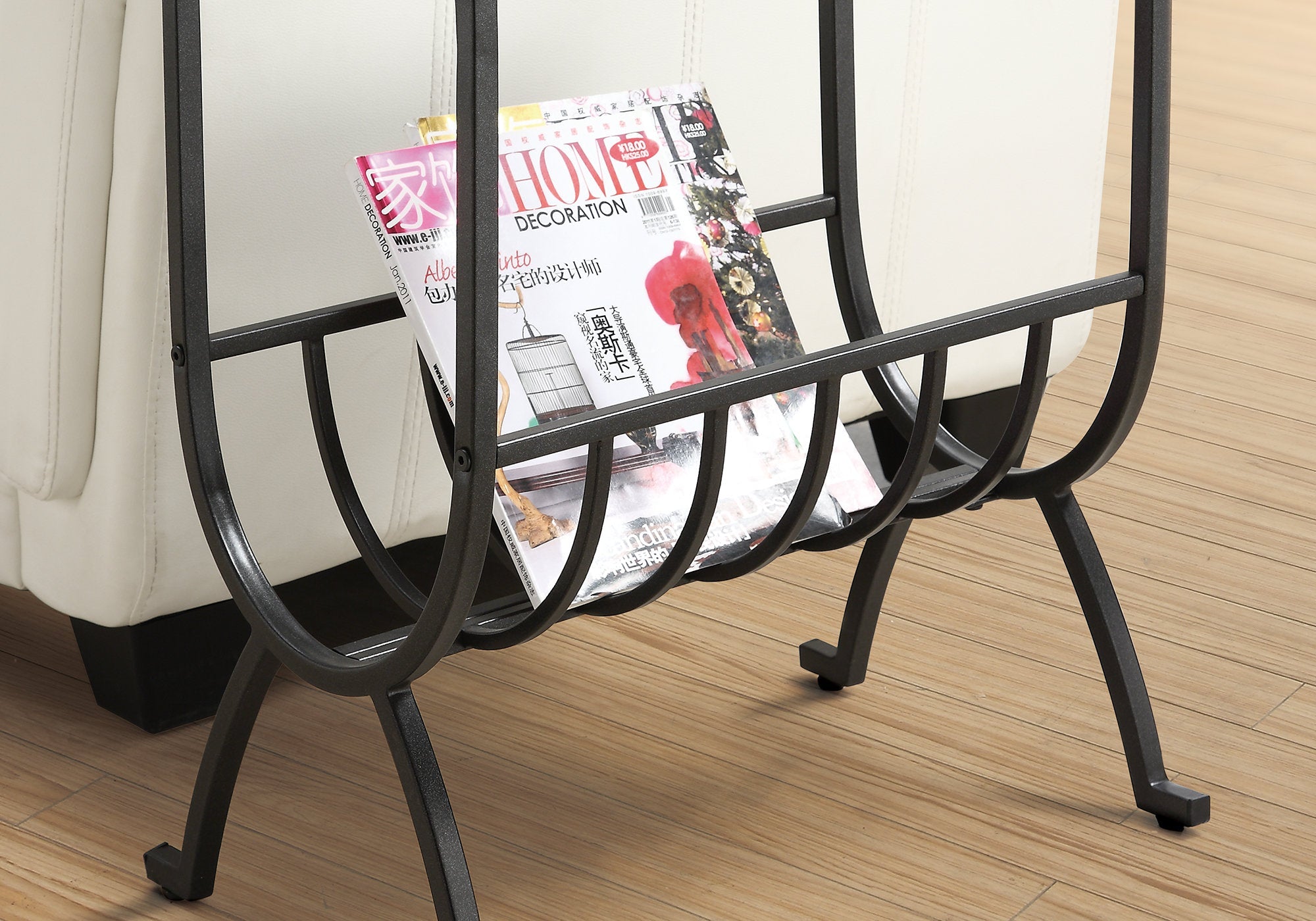 Stardust Brown Metal Accent Table with Tempered Glass Top - Modern Side Table for Living Room, Bedroom & Office Decor