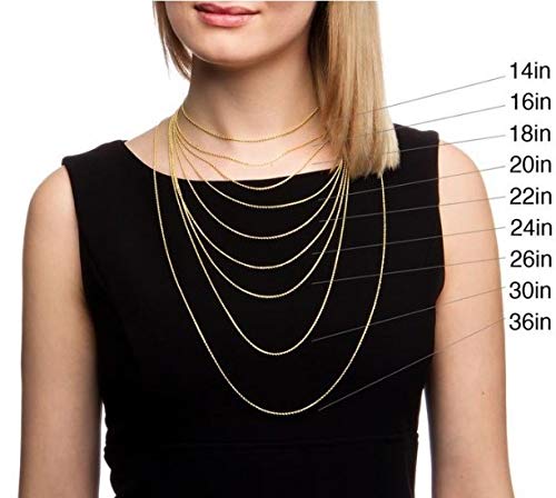 14k Real Yellow Gold Figaro Link 2mm Diamond Cut Pave Chain Necklace for Men & Women (16