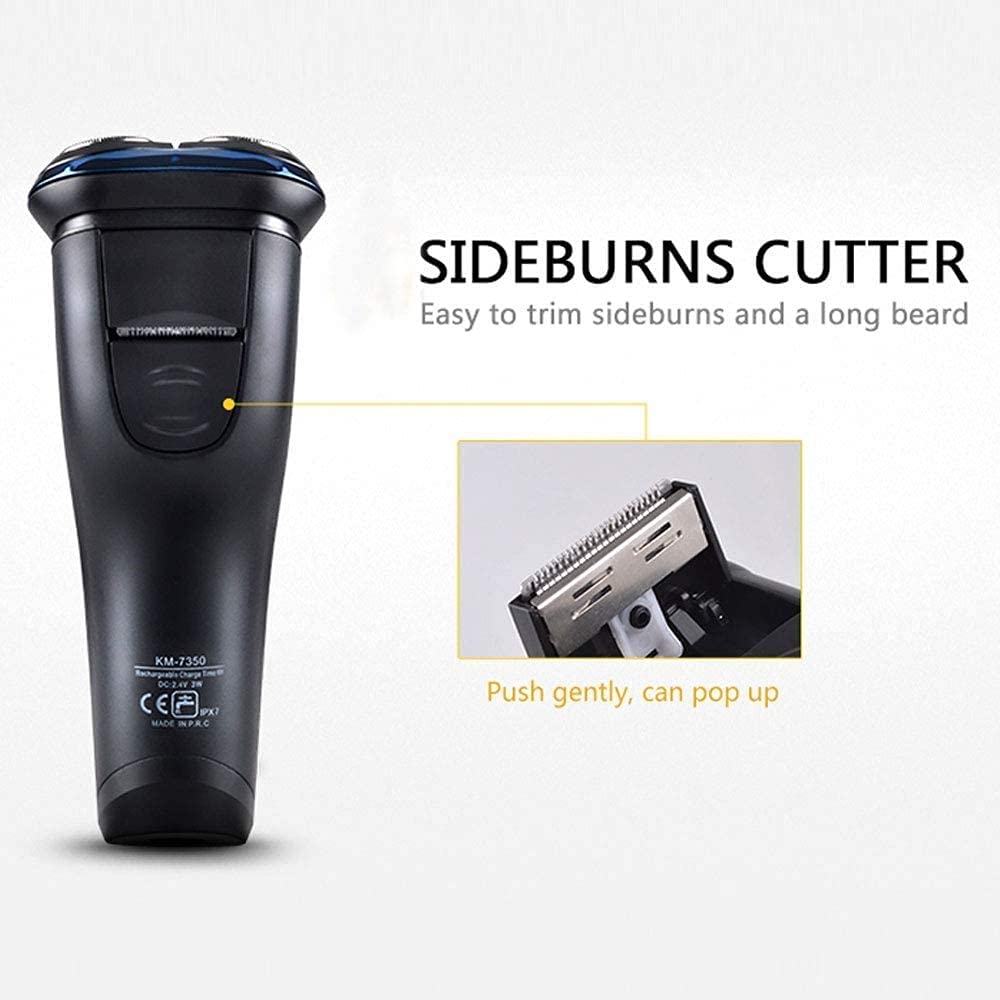 Premium 3D Rotary Electric Razor for Men - Rechargeable Cordless Wet & Dry Shaver with IPX7 Waterproof Technology - Perfect for Travel, Gym & Daily Grooming