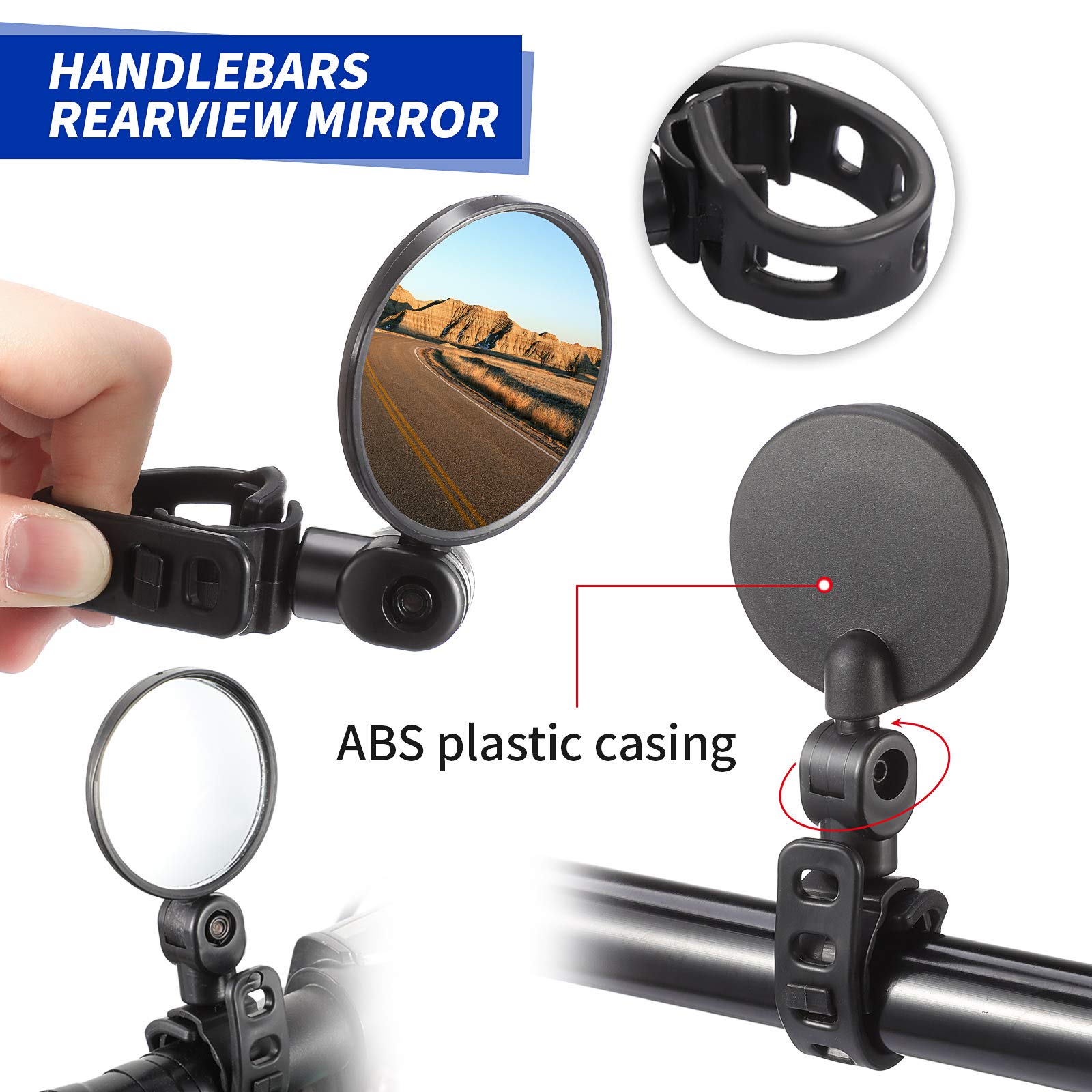 7-Piece Bicycle Accessories Set - Silicone Phone Mount, Aluminum Bike Bell, 360° Rotatable Cup Holder, 2 USB Rechargeable Bike Lights & Wide Angle Mirrors - Perfect for Commuting, Cycling & Outdoor Adventures