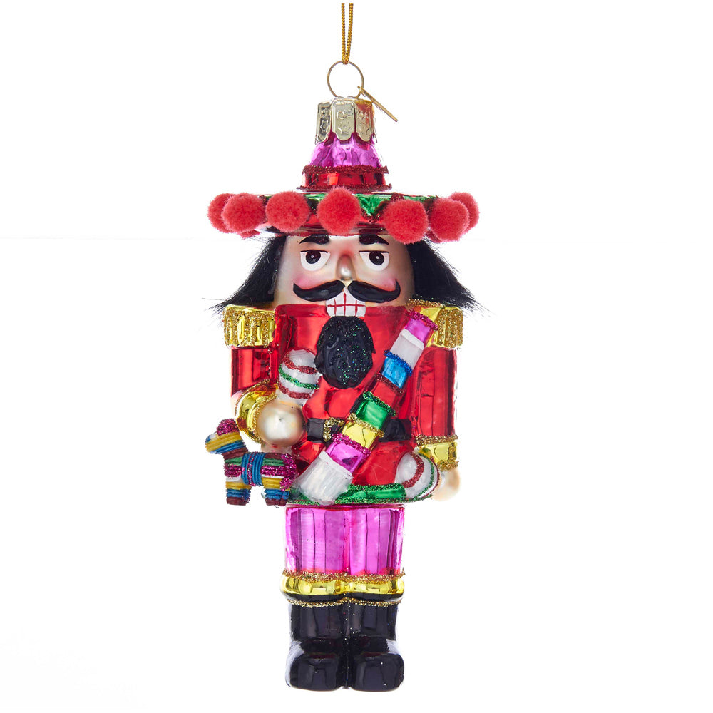 Hand-Painted Mexican Nutcracker Christmas Ornament - Traditional Folk Art Holiday Decoration for Tree, Mantel & Festive Home Decor