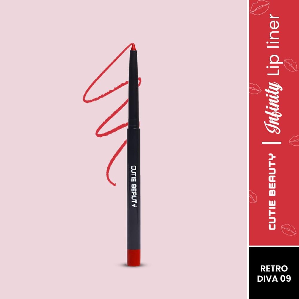 Cutie Beauty Professional Lip & Eyeliner Pencil Set - Retro Diva Style for Long-Lasting Makeup | Perfect for Daily Wear, Night Out & Vintage Looks