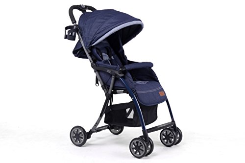 Pali Ultra Lightweight Tre.9 Stroller in Denim Attitude Denver Blue - Only 11 lbs | Compact & Portable for Travel, Shopping & City Walks