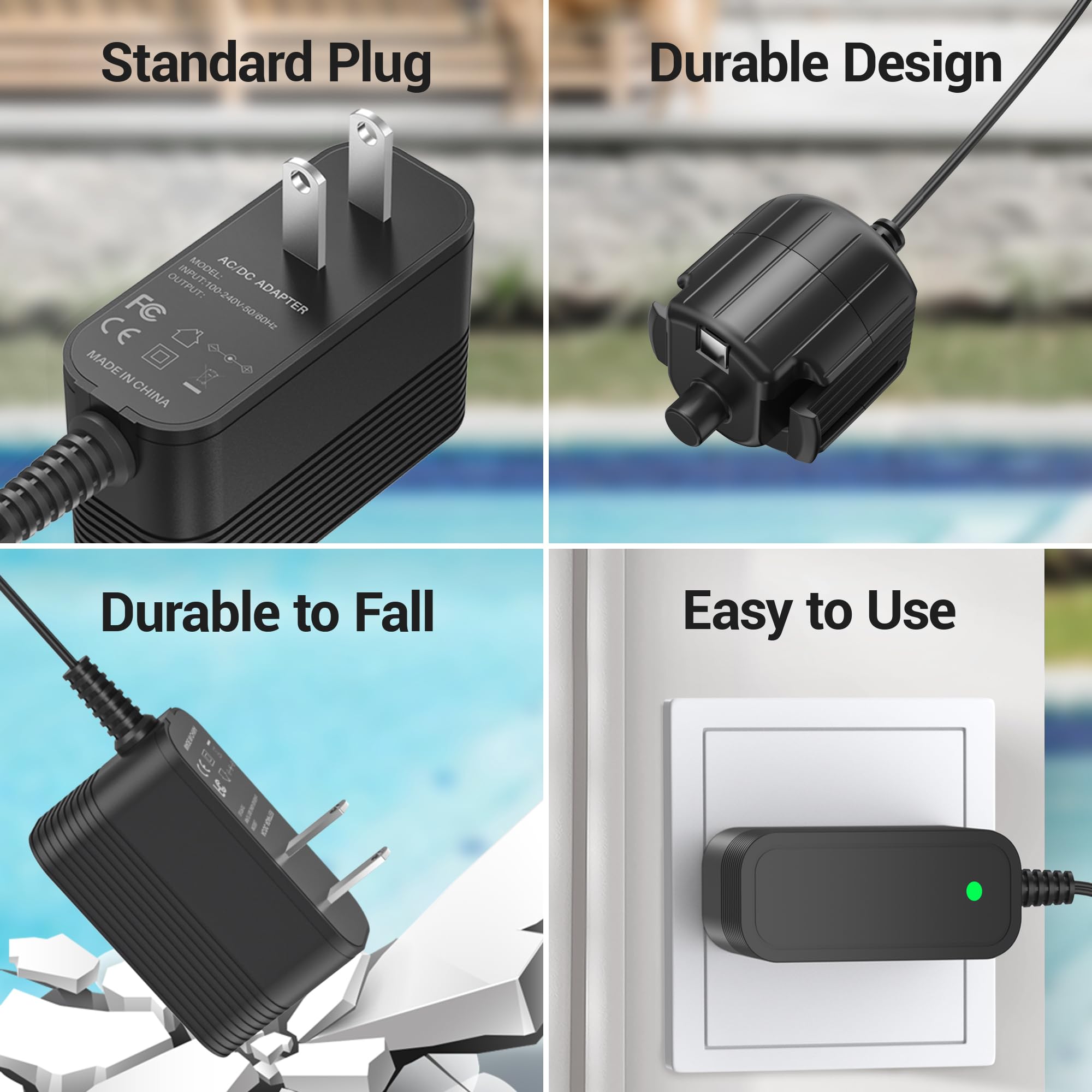 Pool Blaster Vacuum Charger & Power Cord - Compatible with Max Li, Max Li CG, Max Li HD, Millenium Li, iVAC 360 Li, Volt FX-8 Li - Replacement Charging Adapter for Cordless Pool Cleaners | Perfect for In-Ground & Above-Ground Pool Maintenance