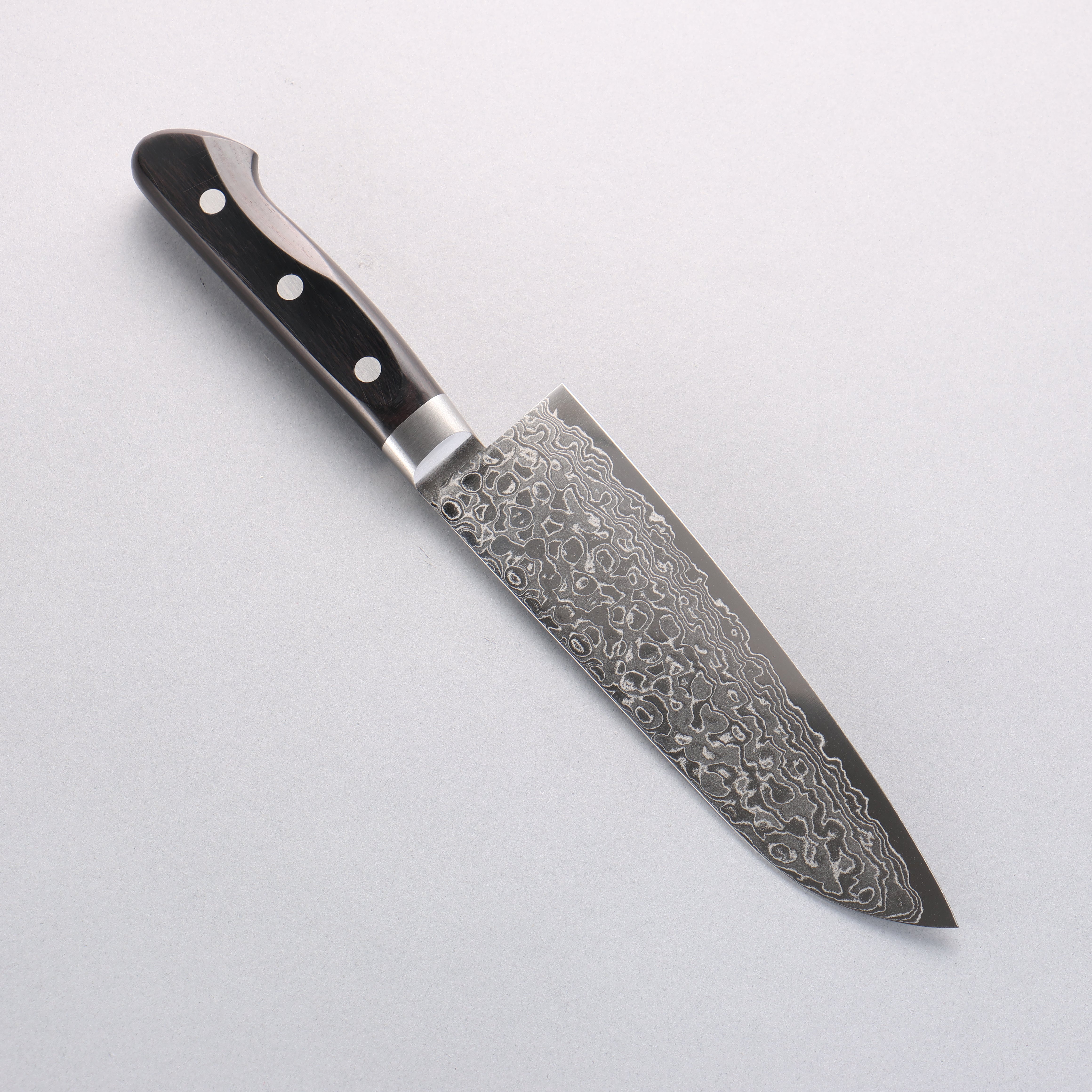 Premium Seisuke Kagami AUS10 Damascus Santoku Knife 170mm - Mirrored Finish, Black Pakka Wood Handle - Perfect for Sushi, Vegetables & Meat Slicing - Professional Japanese Kitchen Knife for Chefs & Home Cooks
