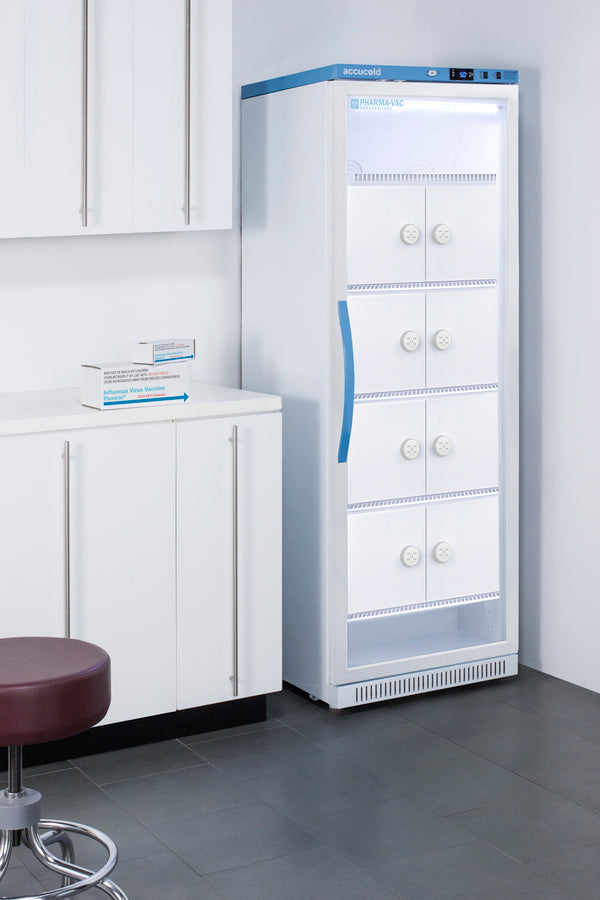 Accucold 15 Cu.Ft. Upright Vaccine Refrigerator with Interior Lockers - Medical Grade Vaccine Storage for Clinics, Pharmacies & Laboratories | ARG15PVLOCKER