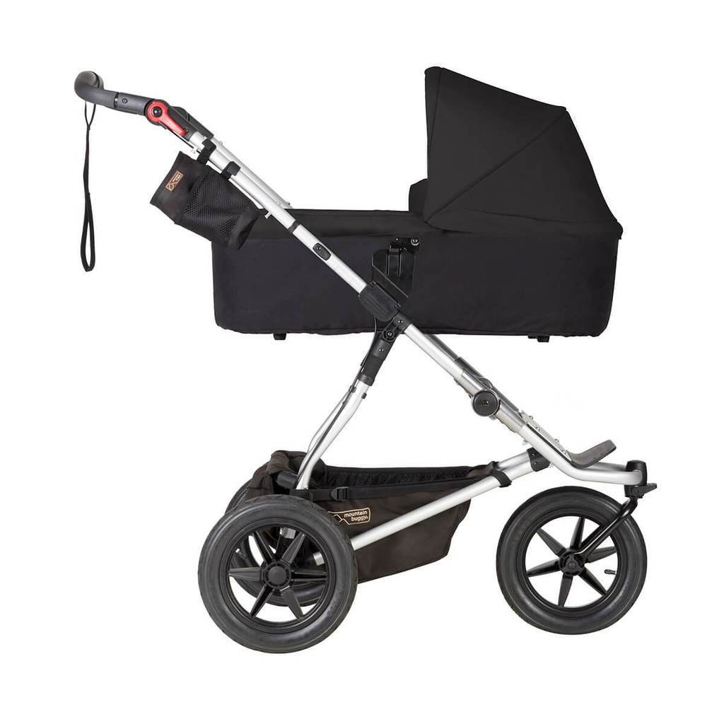 Mountain Buggy UJ Terrain Plus One Carrycot - Black Stroller for Newborns | Perfect for Outdoor Adventures, City Walks & Travel with Baby