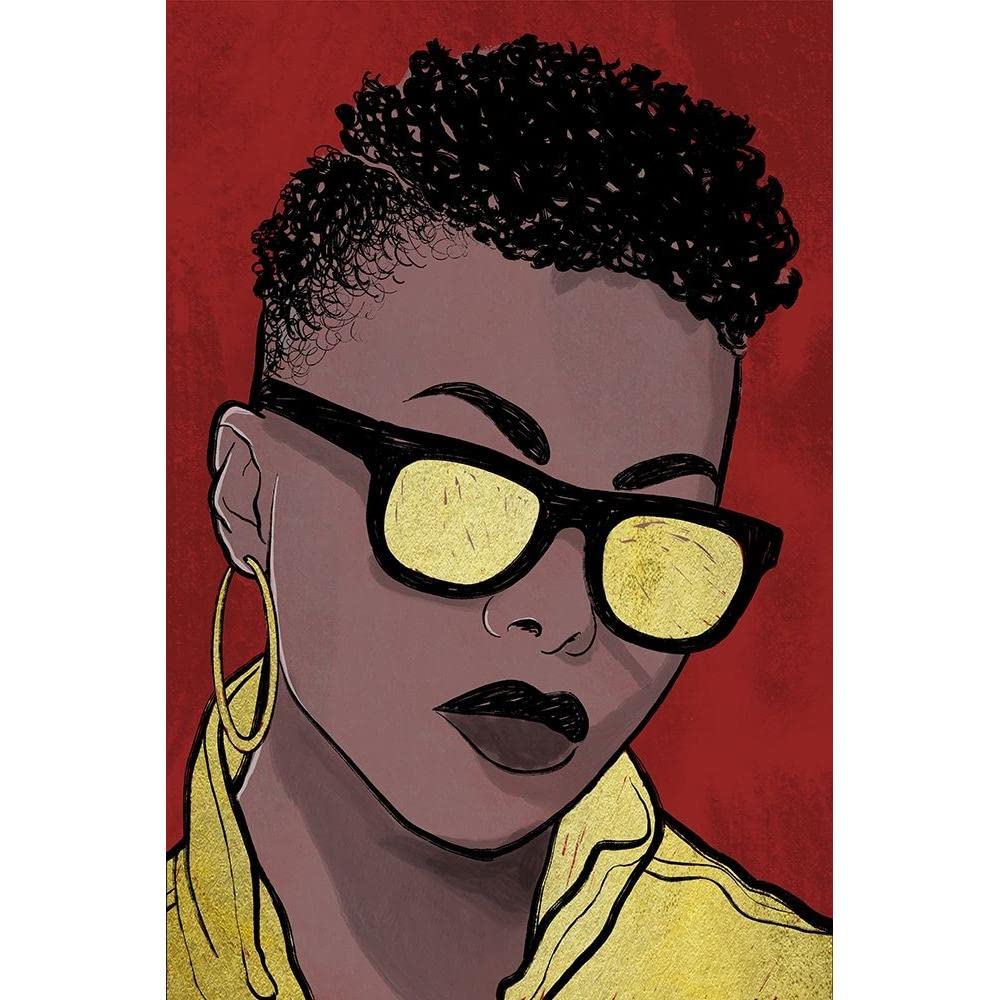 ArtDirect - Prime, Marcus 17x24 Inch Black Modern Framed Wall Art Print 'Fashion Majesty 1' - Perfect for Living Room, Bedroom & Office Decor