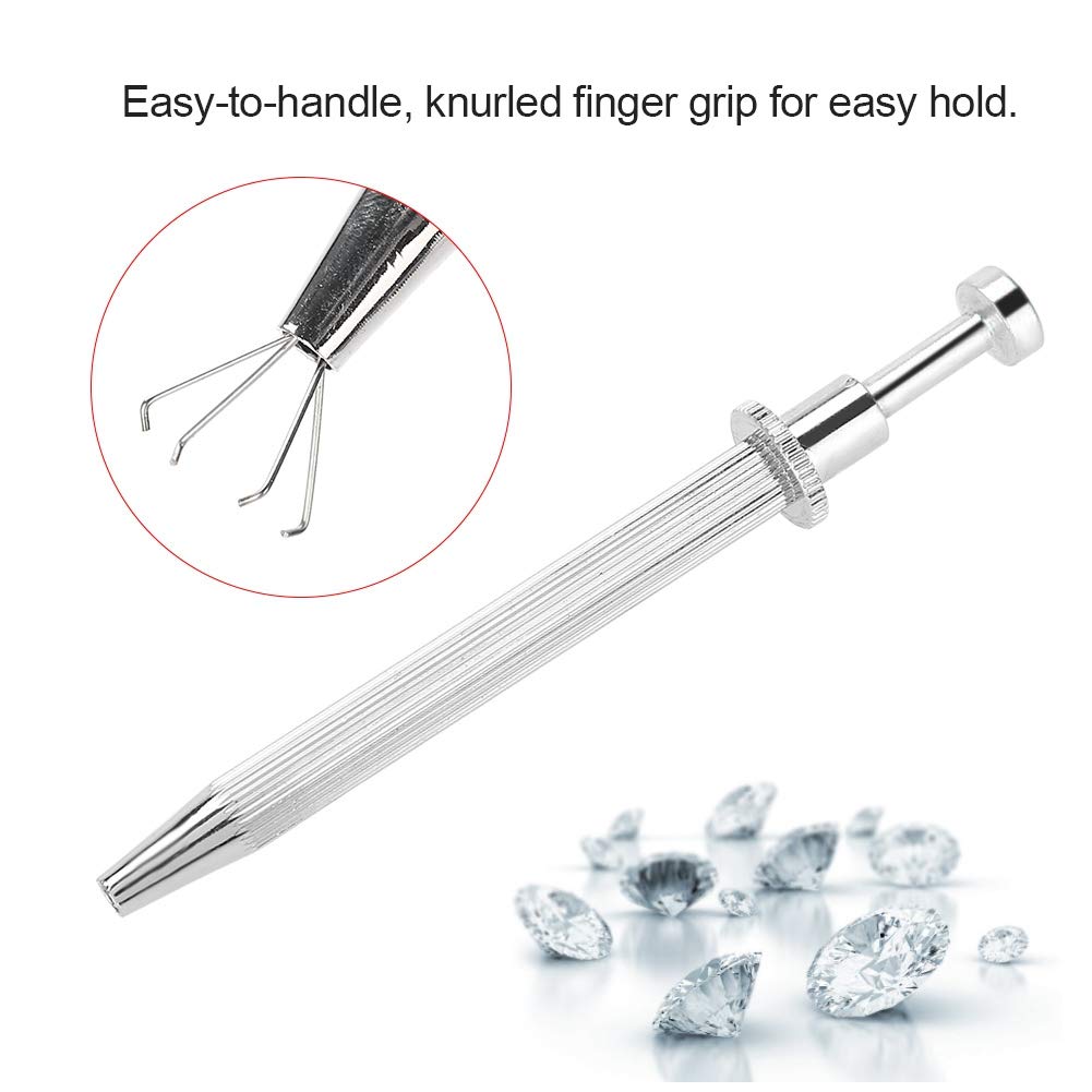 Bead Grabber Tool - Jewelry Pliers with Ball Grabber & Piercing Holder for Stone Setting, Bead Claw Catcher - Professional Jewelry Making Tweezers for Beads & Small Parts - Perfect for DIY Jewelry Crafting and Repair