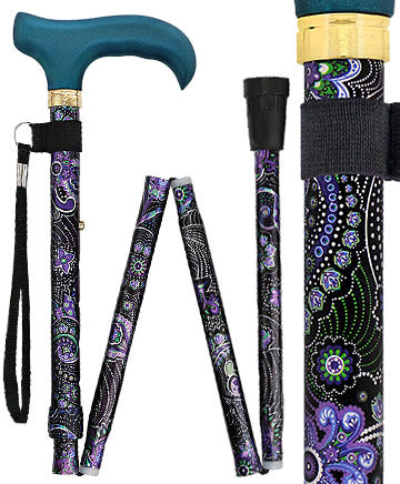 Premium Adjustable Folding Walking Cane - Purple Majesty Design for Seniors & Mobility Support - Lightweight Durable Cane for Travel, Hiking & Everyday Use