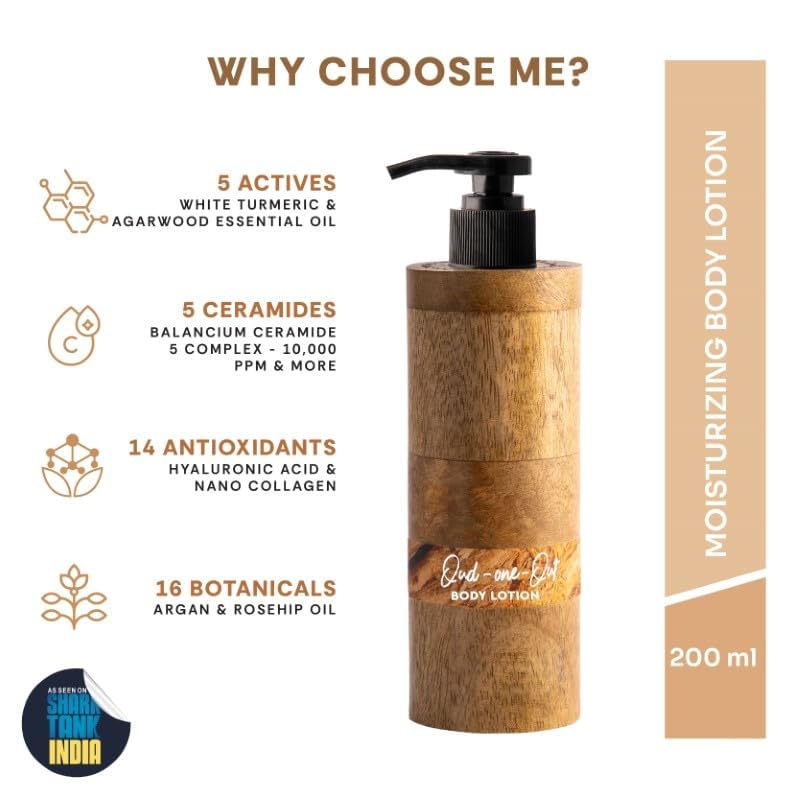 Organic Oud Body Lotion for Dry Skin - 48 Hour Hydration, Non-Greasy Formula with SPF & Pollution Protection | All-Season Moisturizer for Men & Women | Perfect for Daily Use, Travel & Sensitive Skin Care