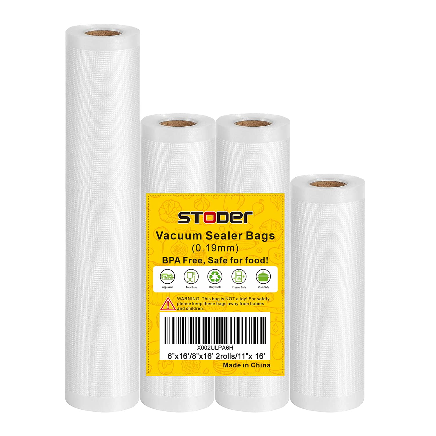 Premium Vacuum Sealer Bags for Food Storage - 4 Pack (6