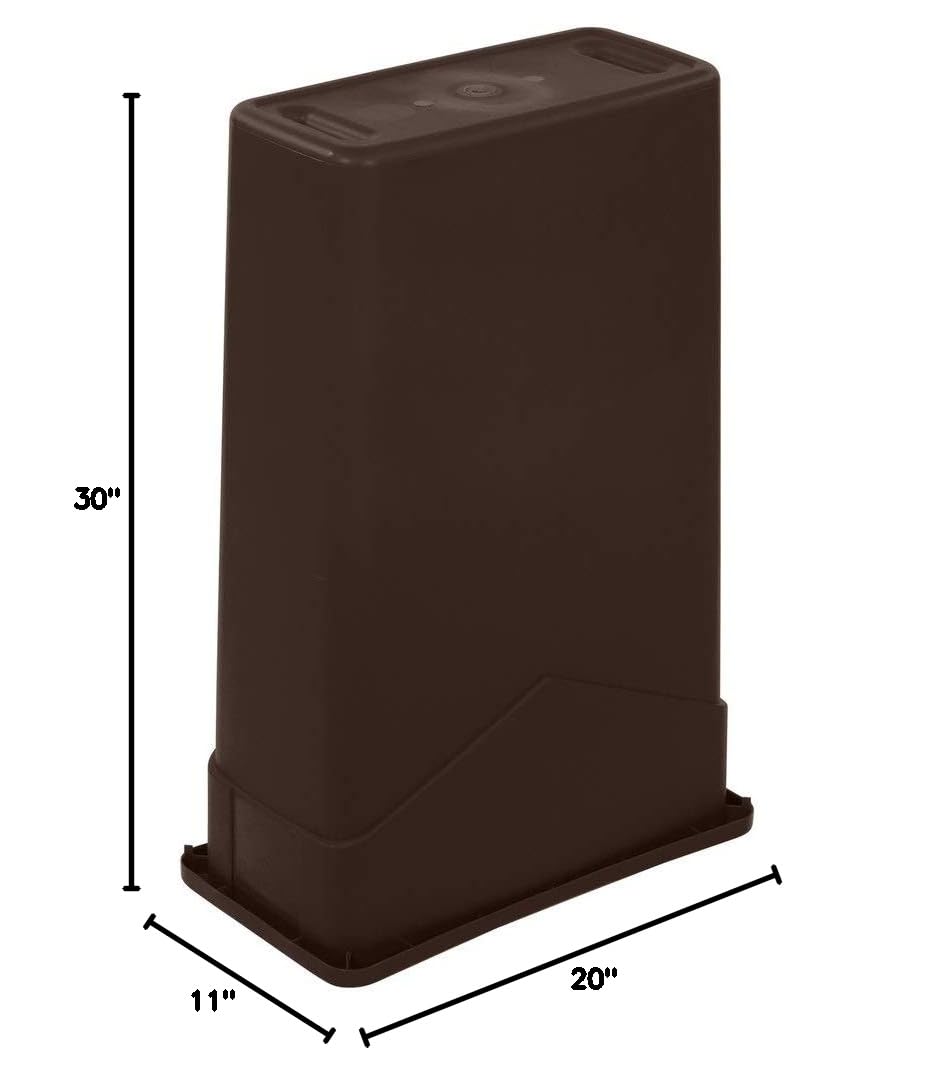 PRO&Family 92 Qt. / 23 Gallon / 87 Liters Slim Rectangular Trash Can - Brown Kitchen Garbage Bin, Waste Basket & Recycling Container for Home, Office, or Outdoor Use