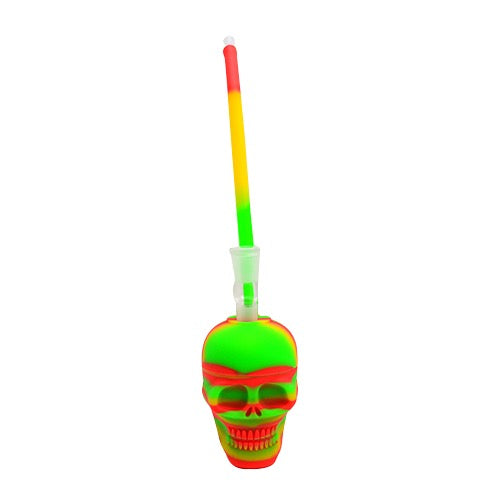 Premium Silicone Skull Bubbler Pipe for Smoking - Durable, Portable & Easy to Clean - Perfect for Travel, Camping & Outdoor Activities