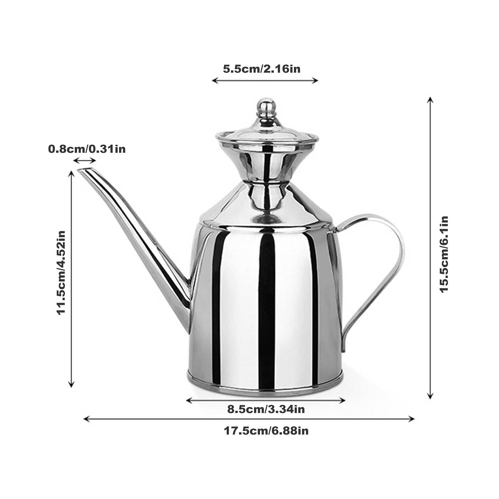 Premium Stainless Steel Olive Oil Dispenser - Leakproof Kitchen Oil Bottle with Drizzler Spout - Large Capacity for Cooking, Salad Dressing & Baking - Perfect for Restaurants & Home Kitchens